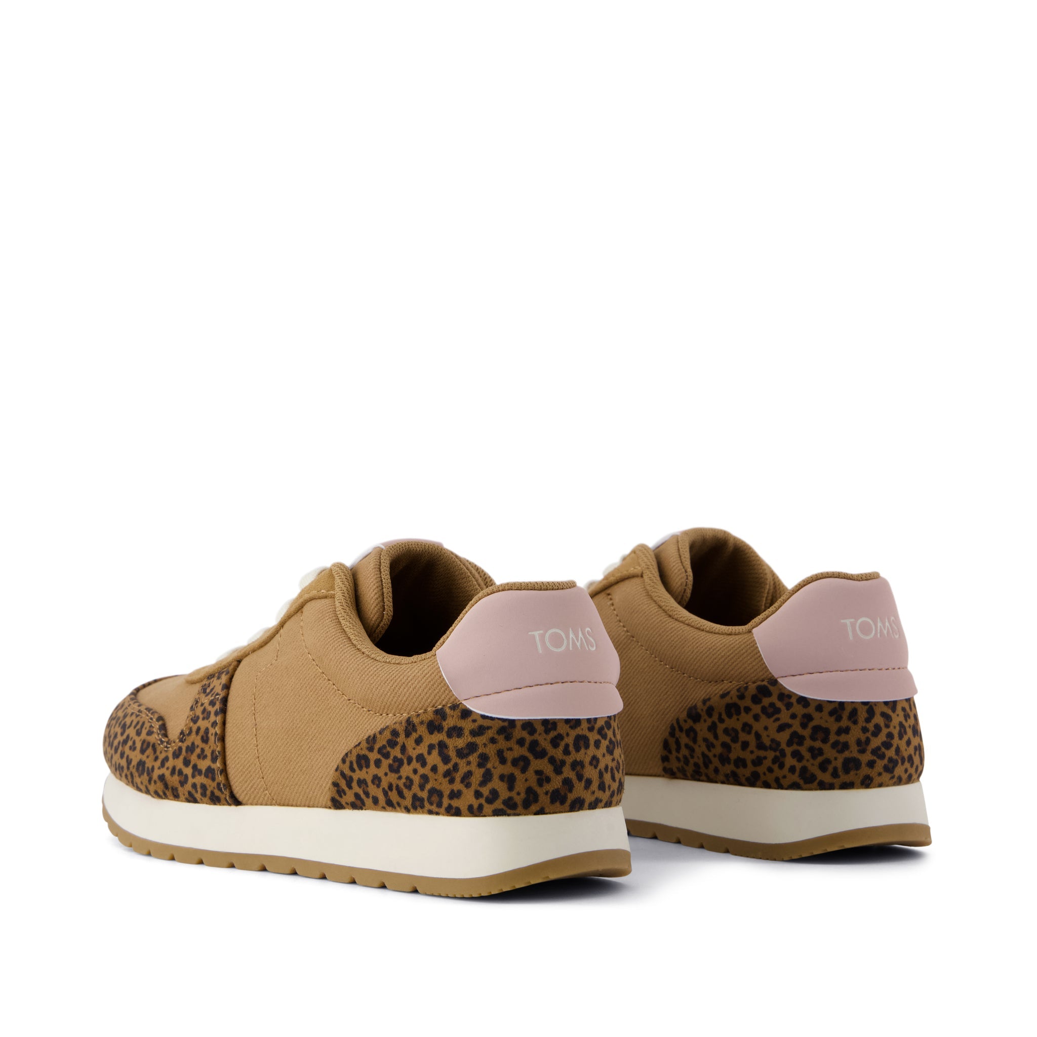 TRVL LITE Retro Runner Kids Sneaker Water Repellent Toffee Leopard Vintage Twill - Image 4