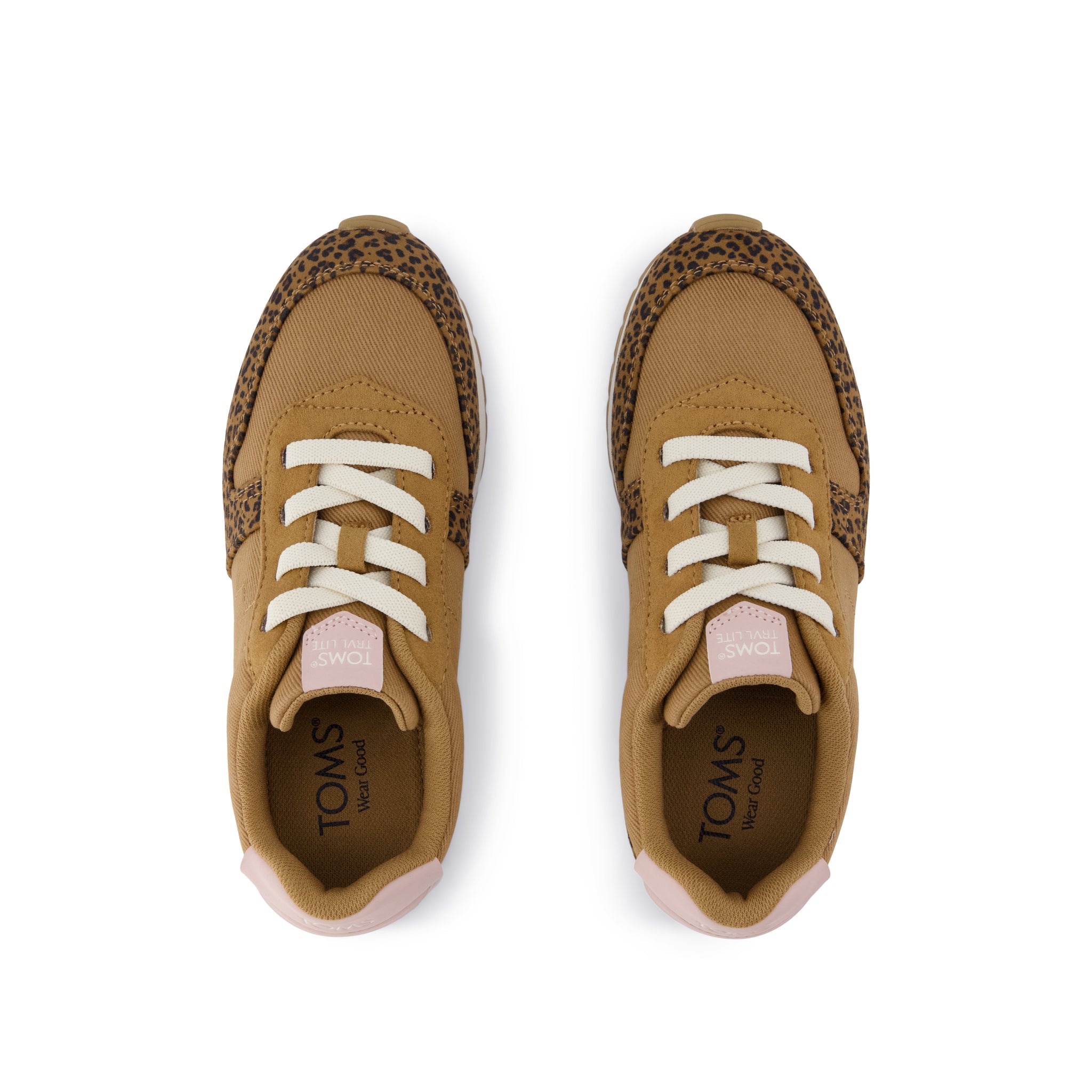 TRVL LITE Retro Runner Kids Sneaker Water Repellent Toffee Leopard Vintage Twill - Image 6