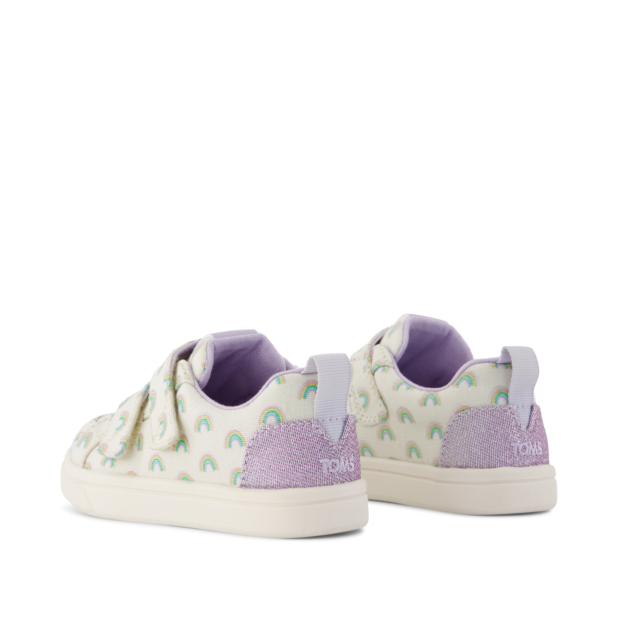 Cruz Double Strap Toddler Sneaker Egret Foil Rainbows - Image 3