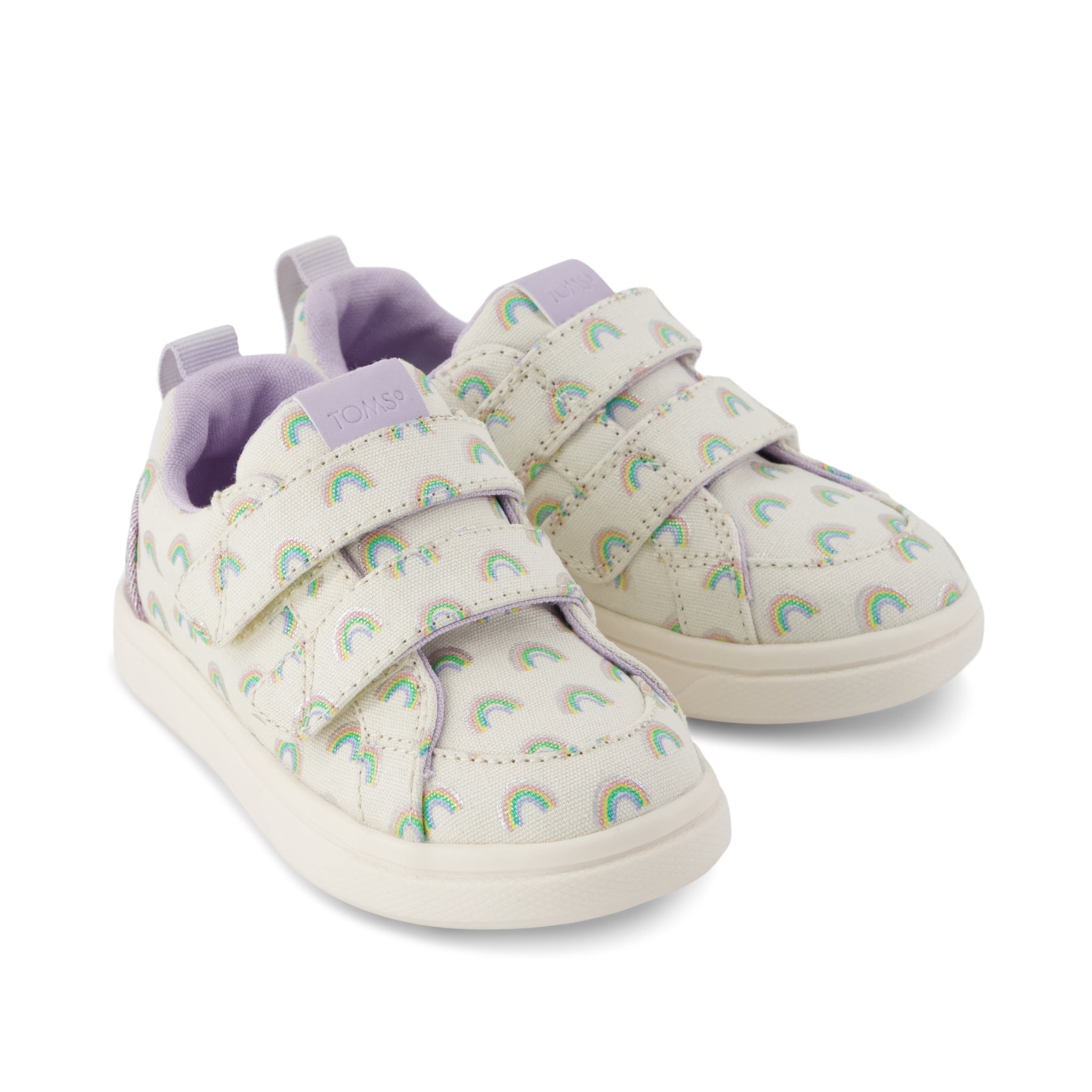 Cruz Double Strap Toddler Sneaker Egret Foil Rainbows - Image 2