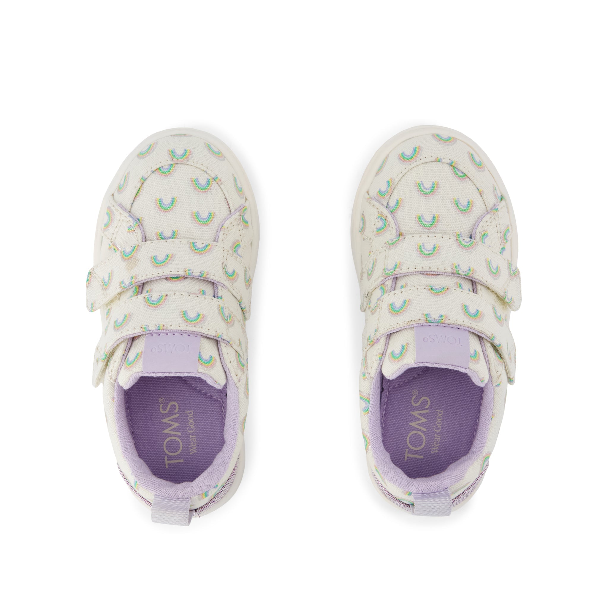 Cruz Double Strap Toddler Sneaker Egret Foil Rainbows - Image 5