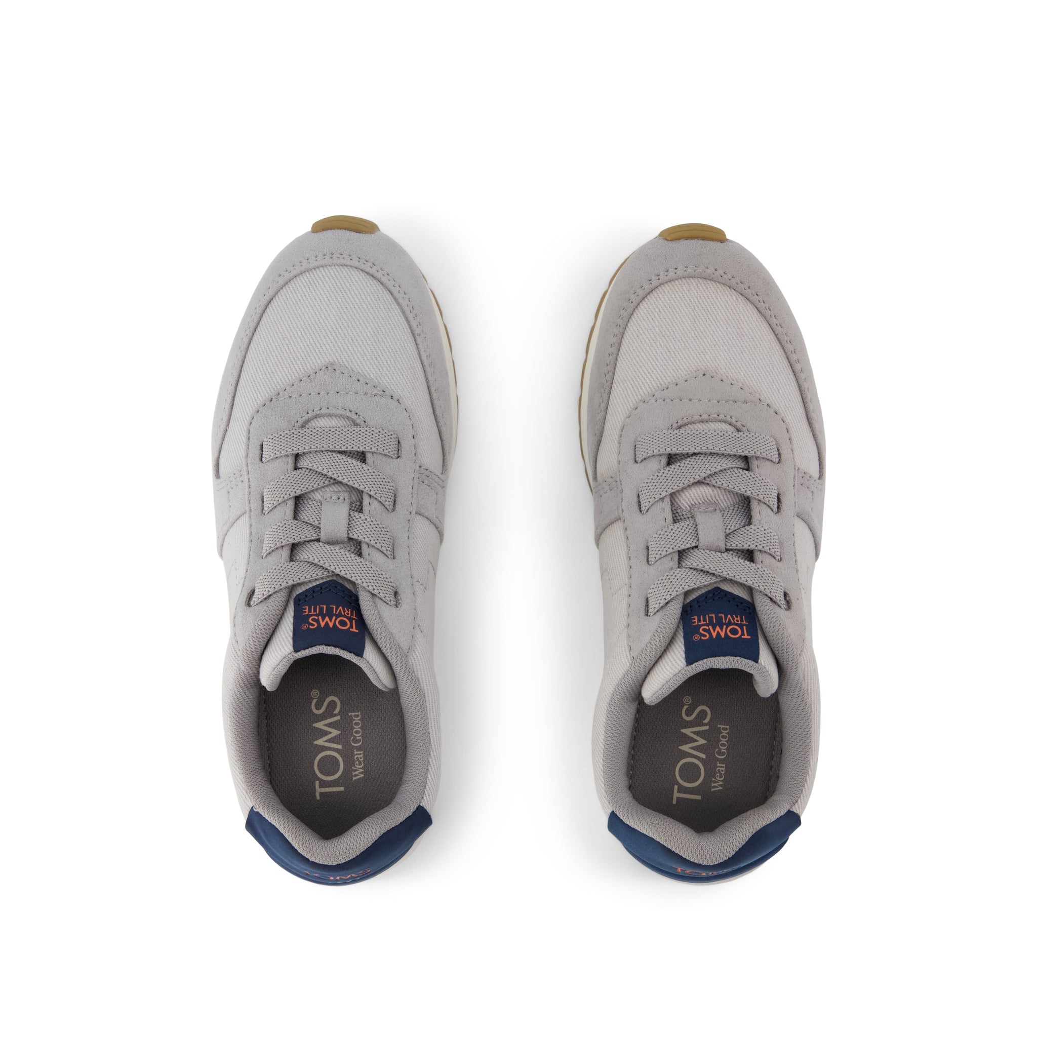 TRVL LITE Retro Runner Kids Sneaker Water Repellent Drizzle Grey Vintage Twill - Image 5