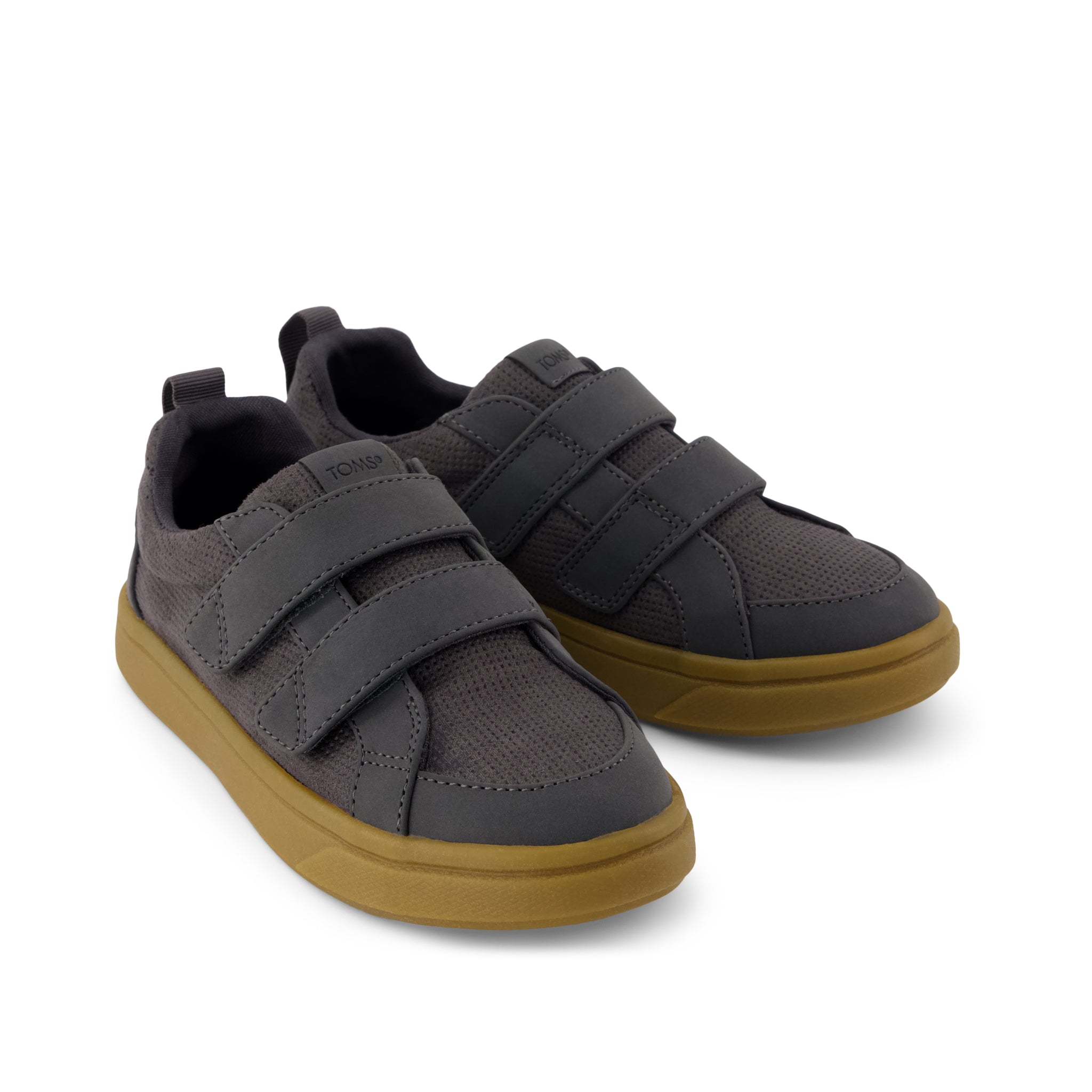 Cruz Double Strap Kids Sneaker Forged Iron Deboss Suede - Image 3