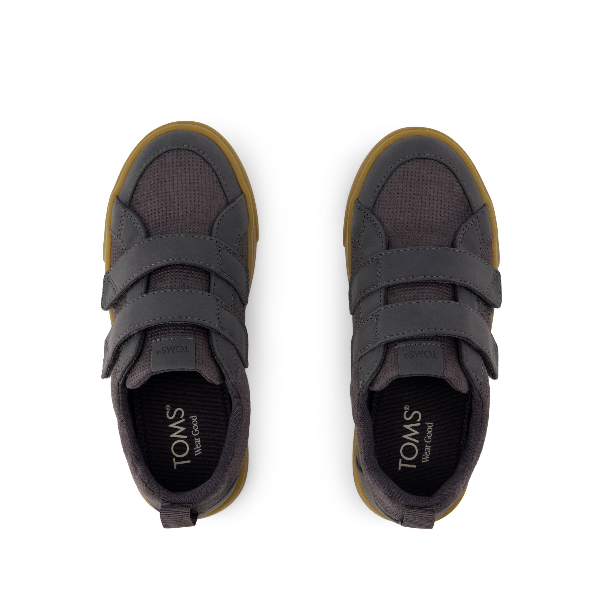 Cruz Double Strap Kids Sneaker Forged Iron Deboss Suede - Image 6