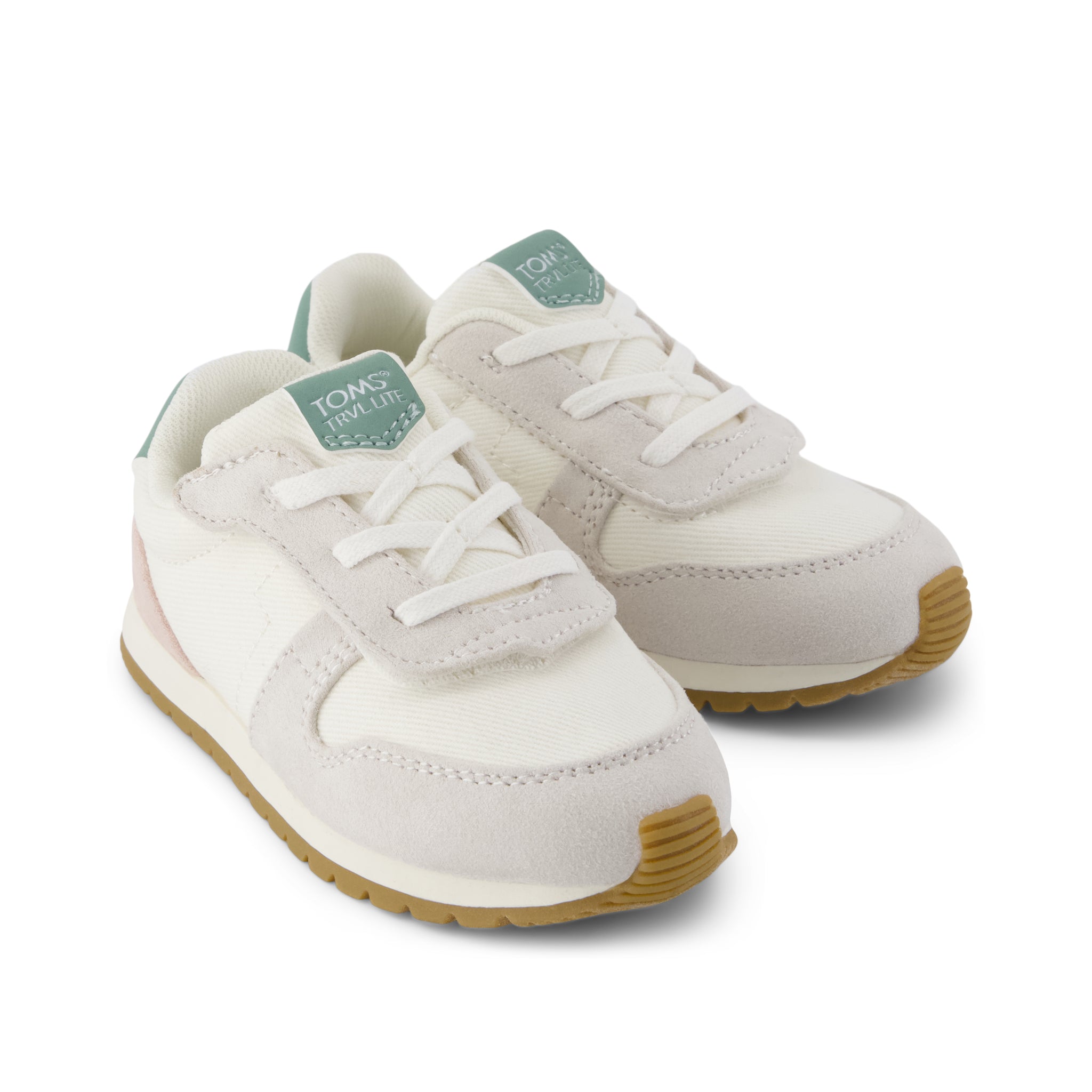 TRVL LITE Retro Runner Toddler Sneaker Water Repellent Multi Egret Vintage Twill - Image 2
