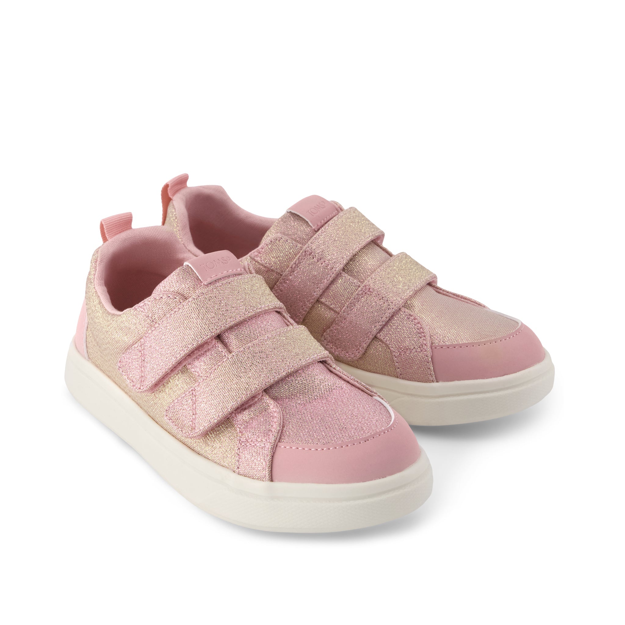 Cruz Double Strap Kids Sneaker Pink Quartz Iridescent Woven - Image 2