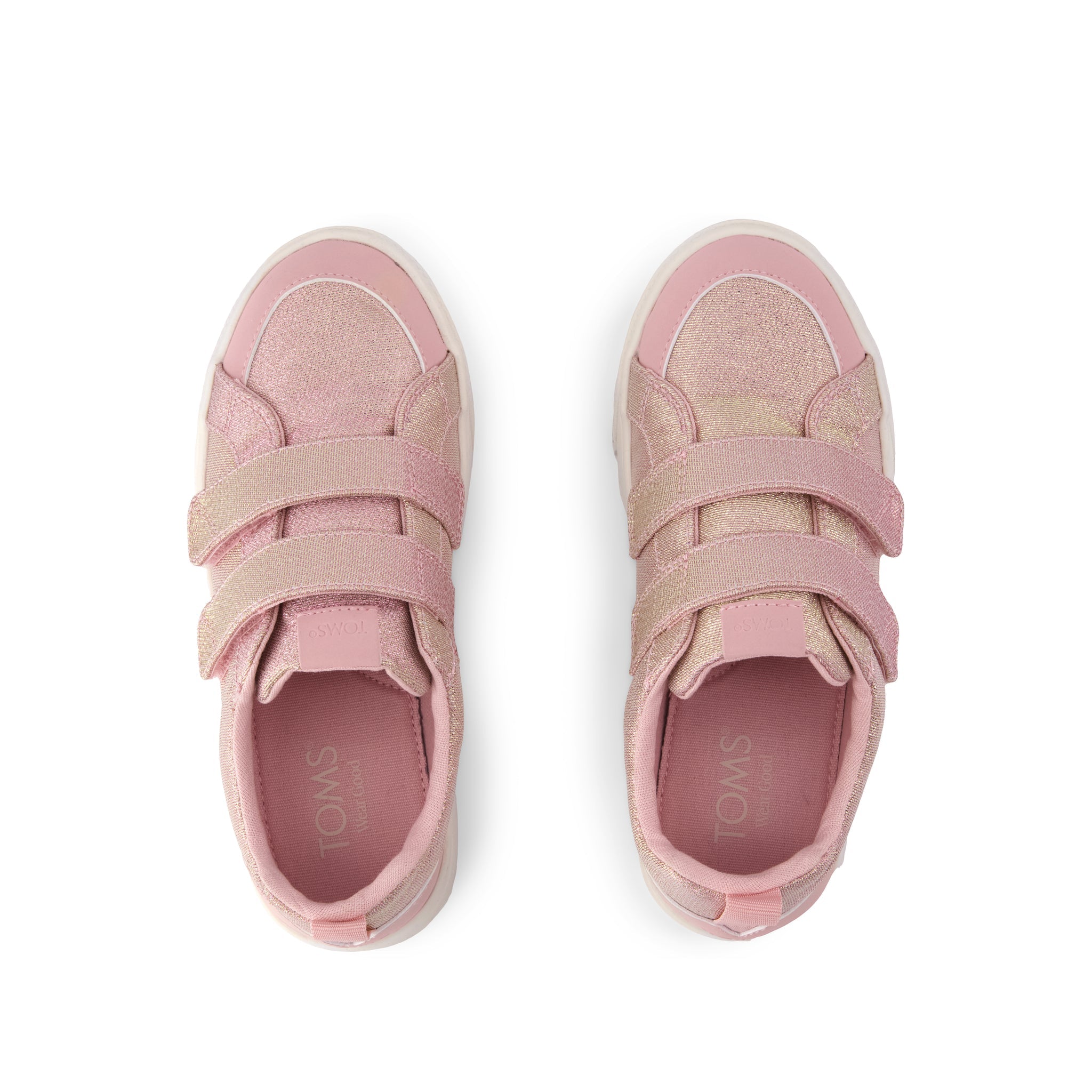Cruz Double Strap Kids Sneaker Pink Quartz Iridescent Woven - Image 5