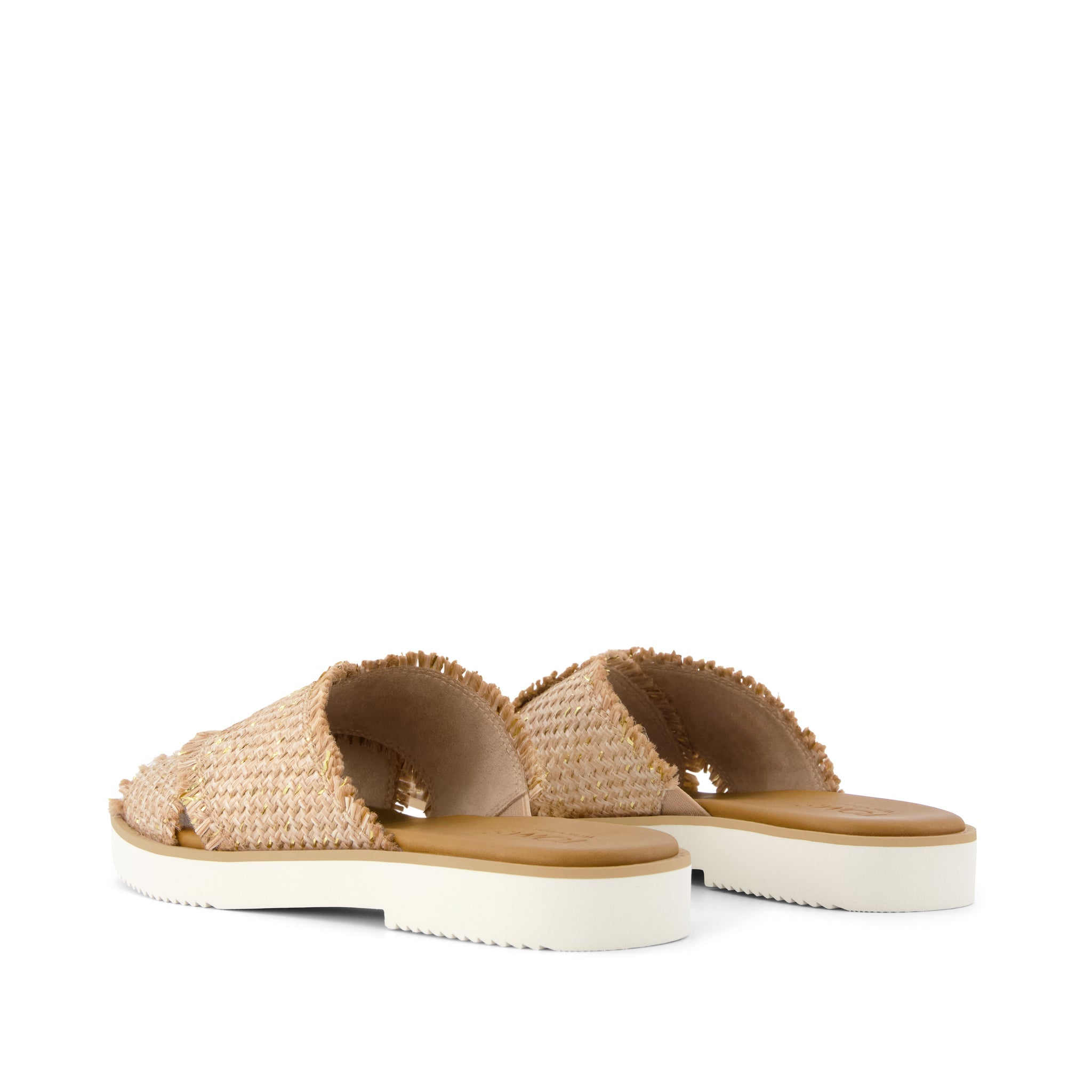 Womens Mae Crossover Slide Sandal Natural Metallic Rafia - Image 4