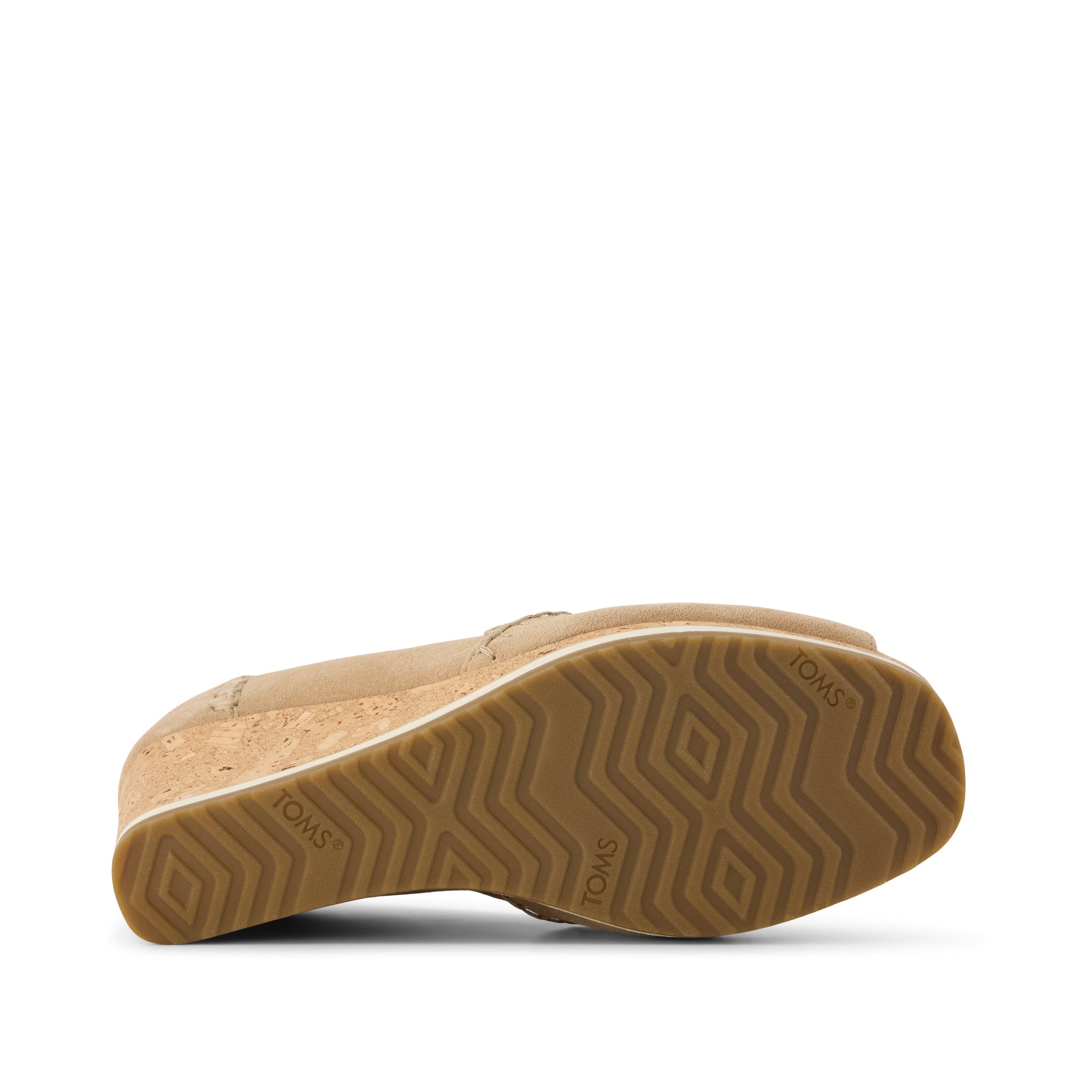 Womens Essential Wedge Taupe Deco Stitch Suede - Image 4
