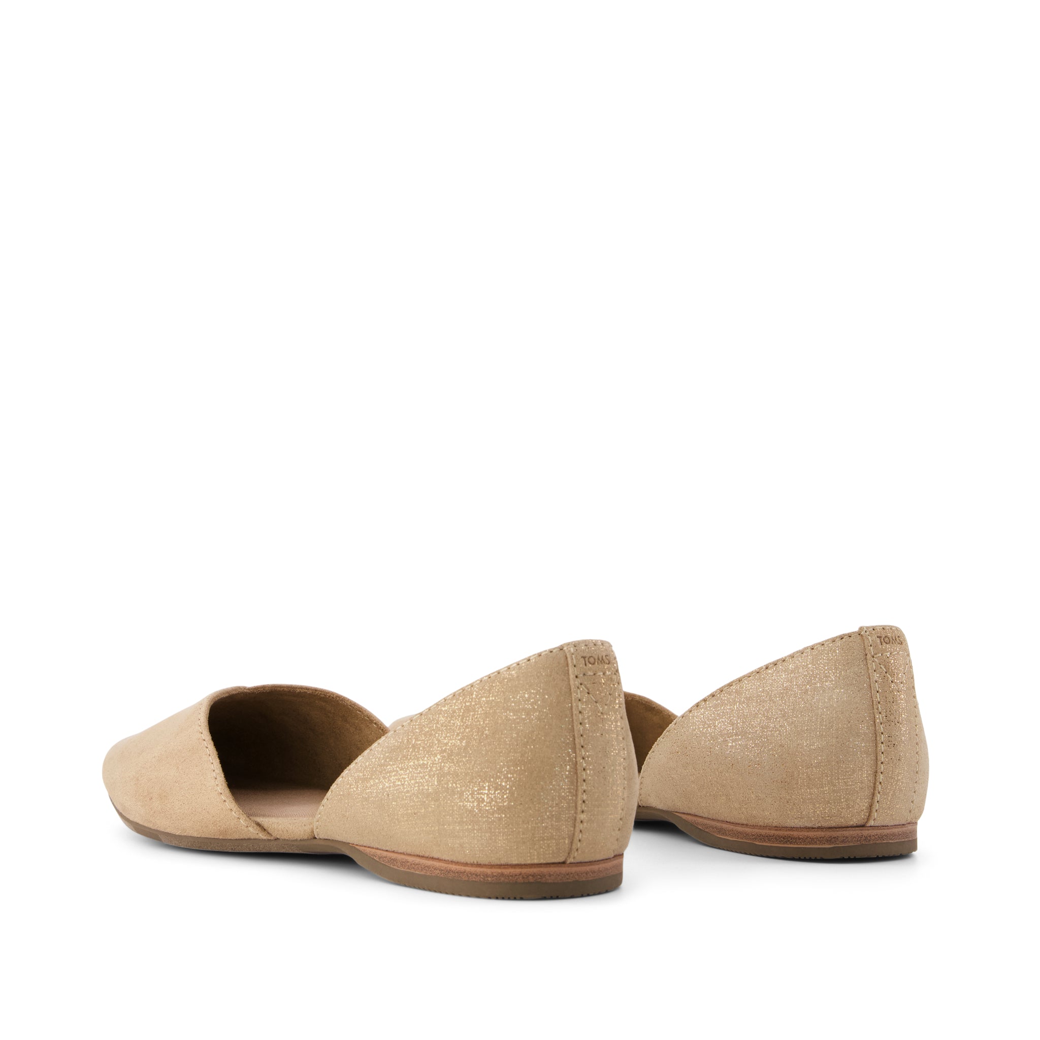 Womens Gemma D'Orsay Flat Taupe Metallic Crosshatch Suede - Image 3
