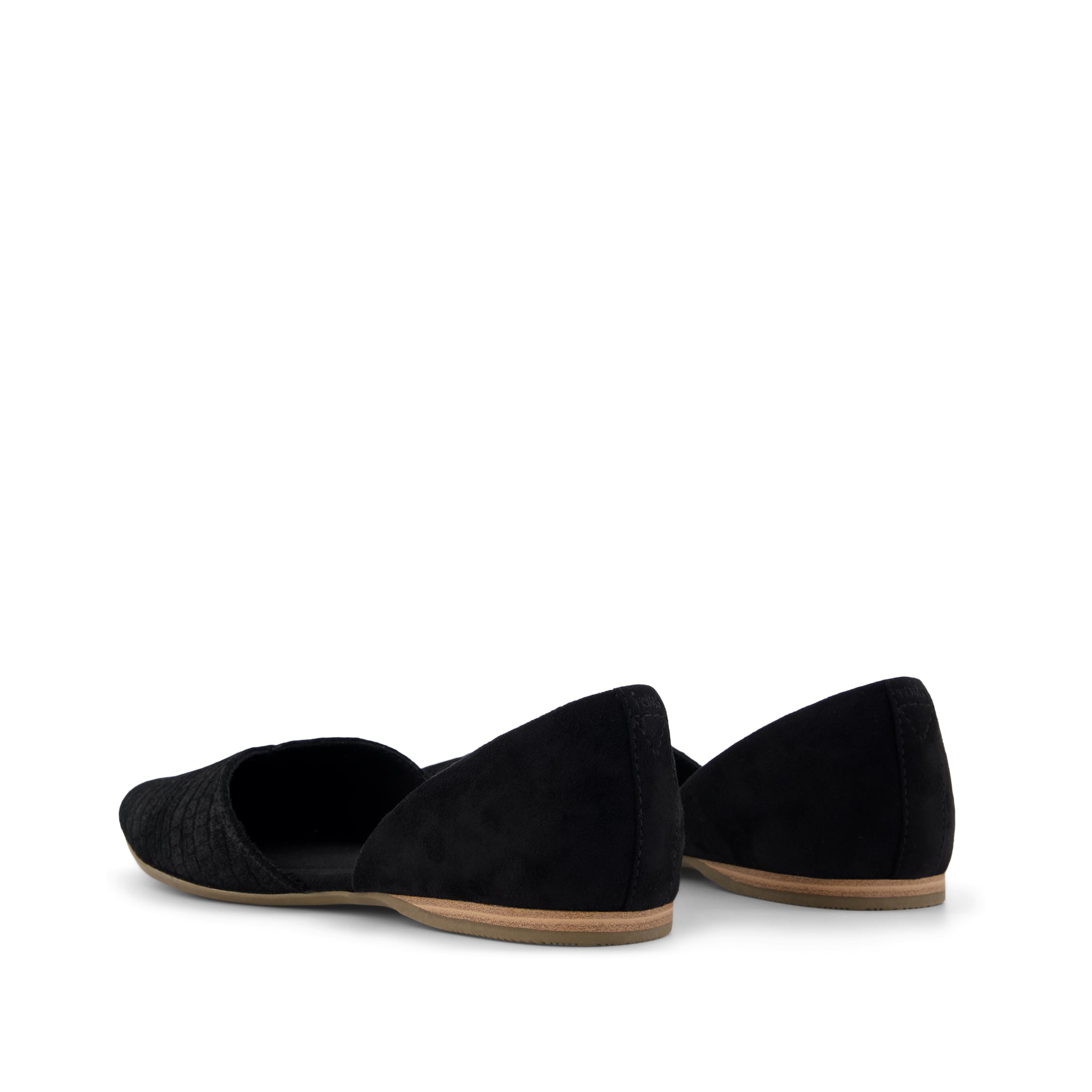 Womens Gemma D'Orsay Flat Black Croc Microsuede - Image 3