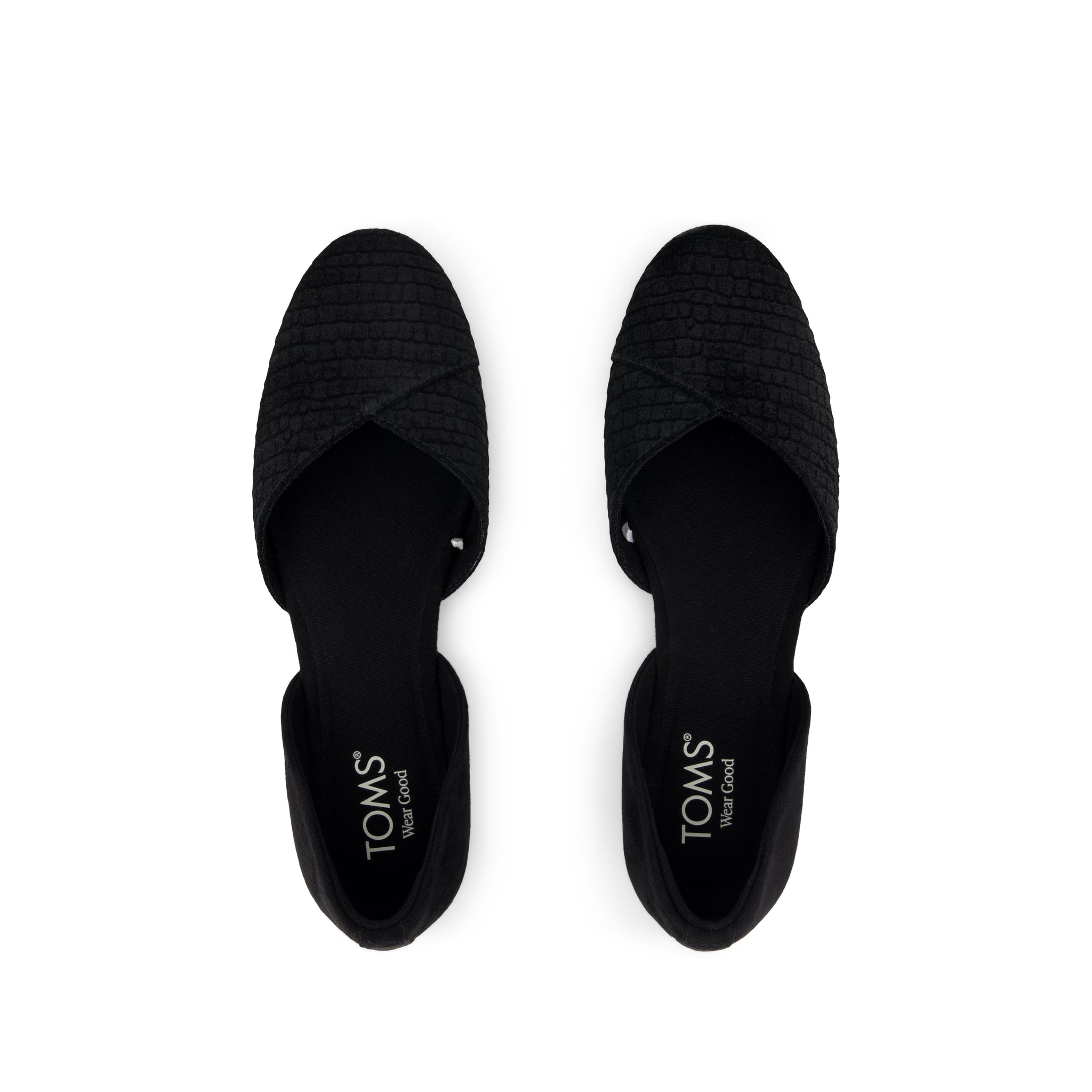 Womens Gemma D'Orsay Flat Black Croc Microsuede - Image 5