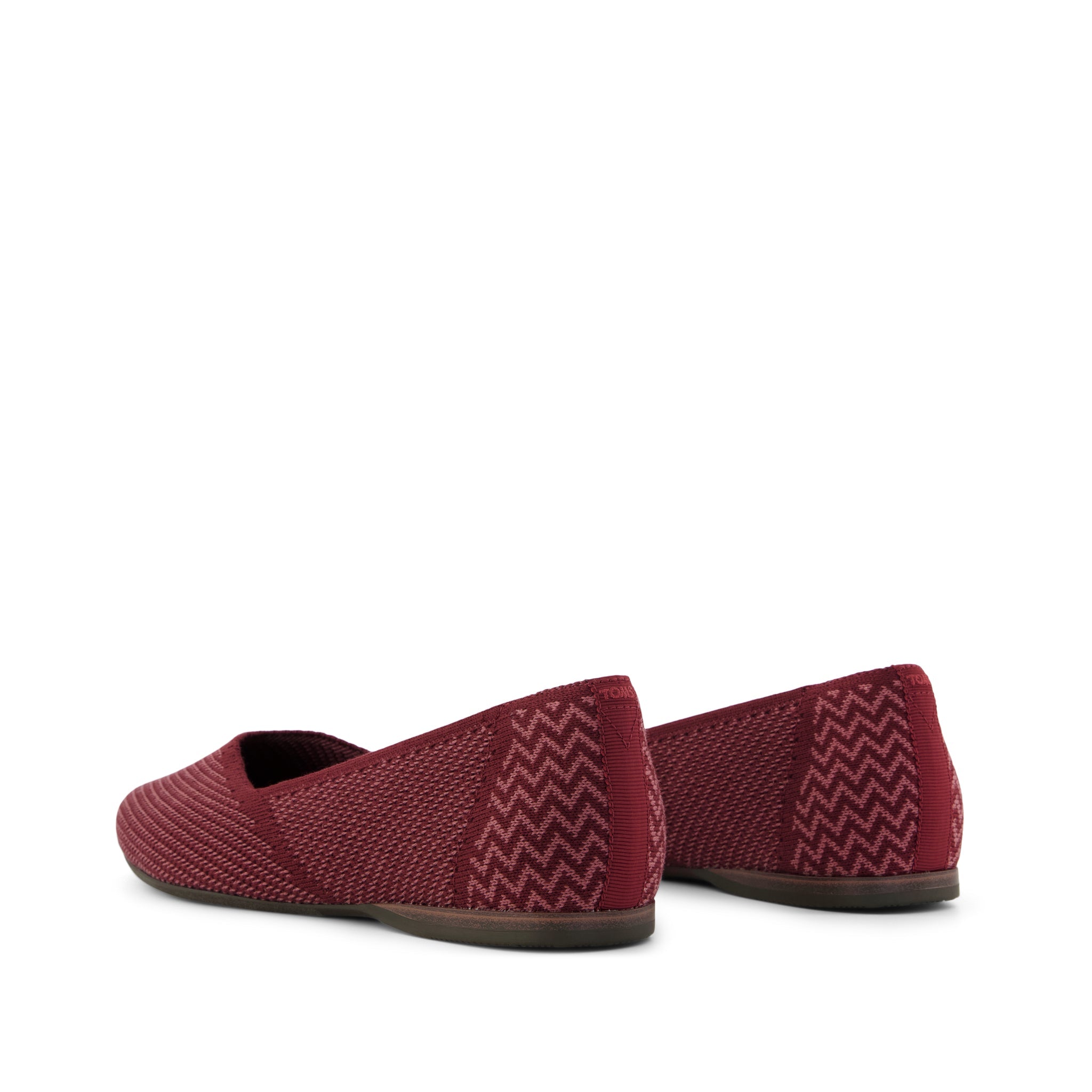 Womens Gemma Flat Burgundy Engineered Knit - Image 4