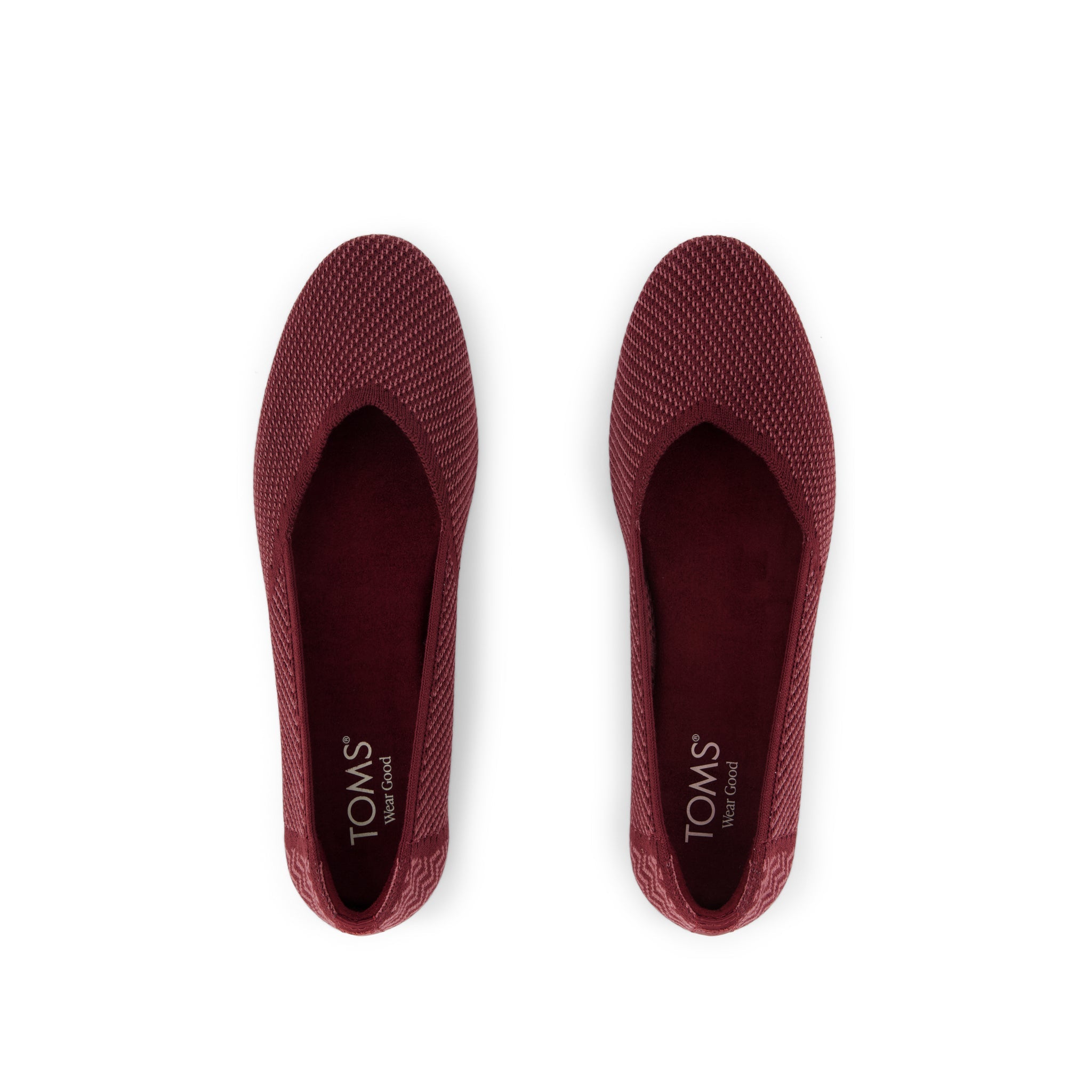 Womens Gemma Flat Burgundy Engineered Knit - Image 6