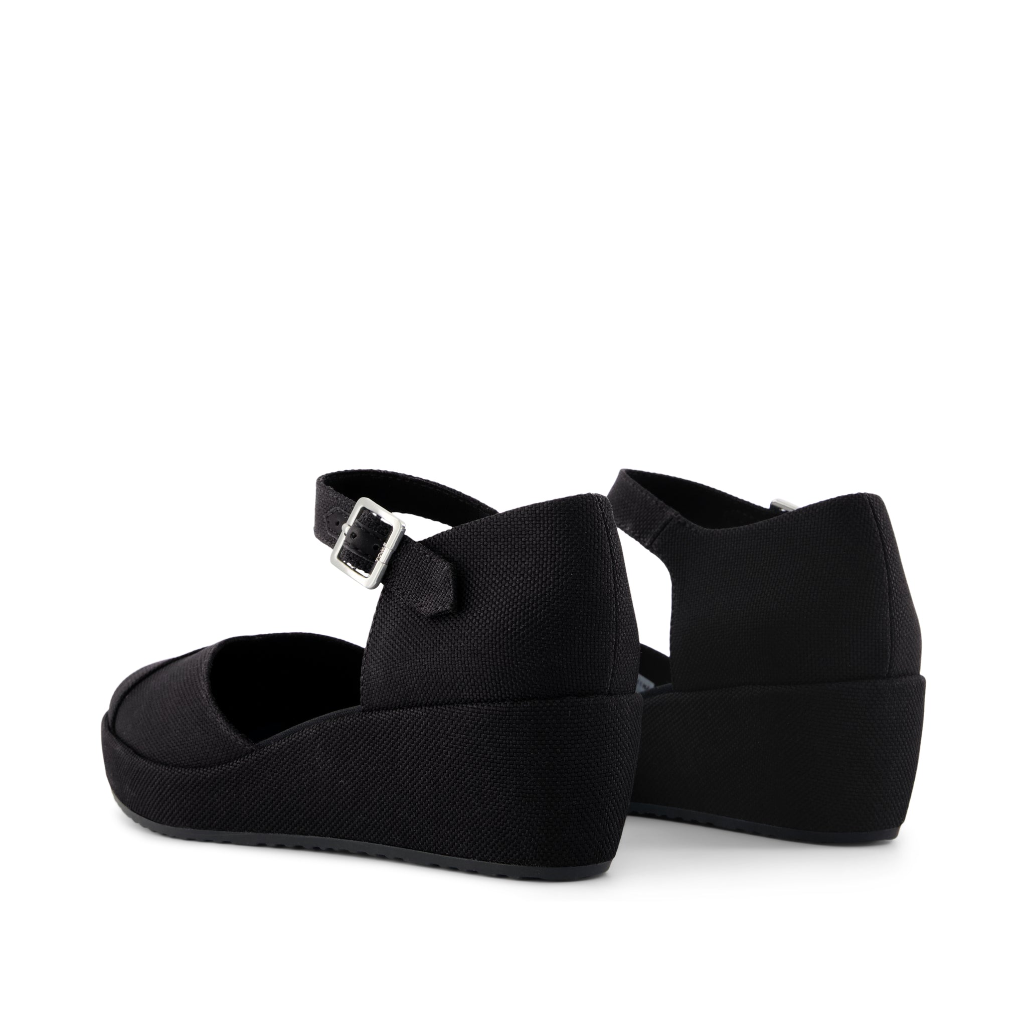 Womens Gwyneth Wedge Black Canvas - Image 4