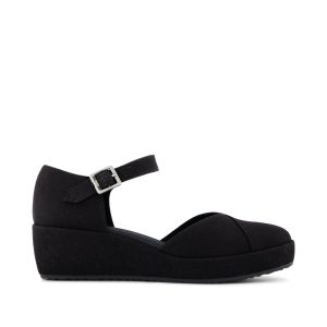 Womens Gwyneth Wedge Black Canvas