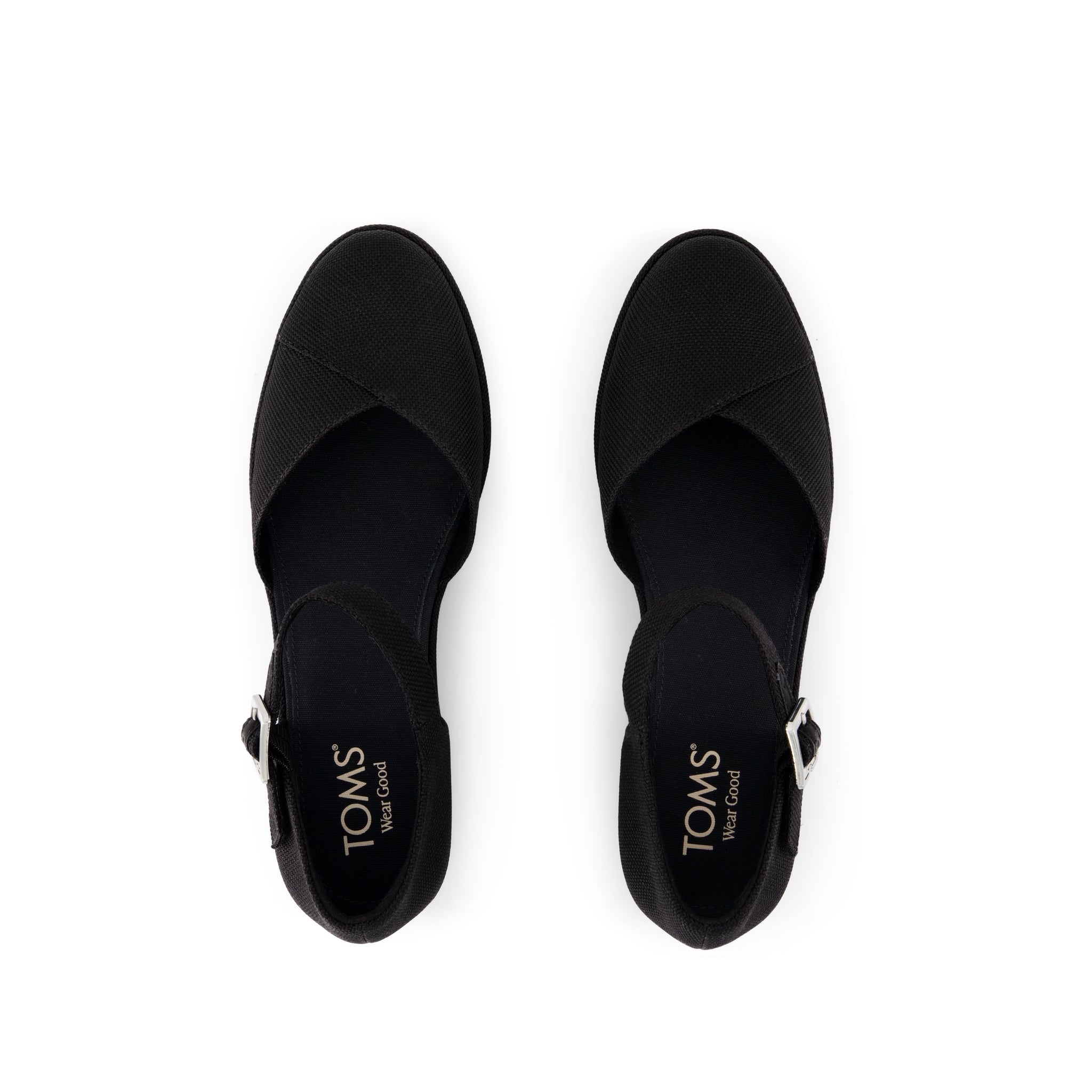 Womens Gwyneth Wedge Black Canvas - Image 6