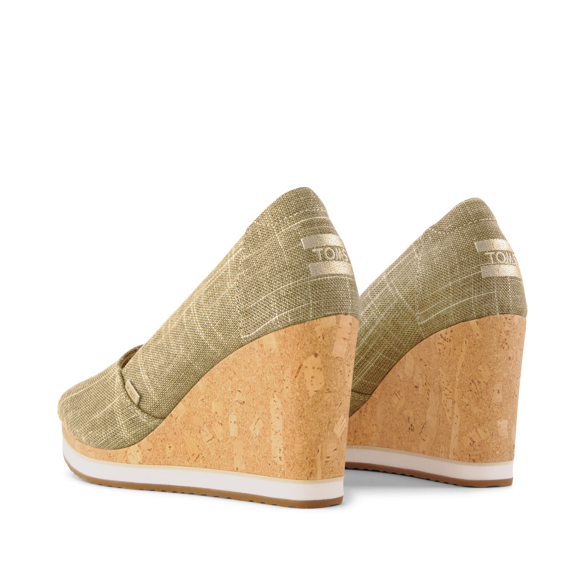 Womens Essential Wedge Gold Shimmer Crosshatch - Image 4