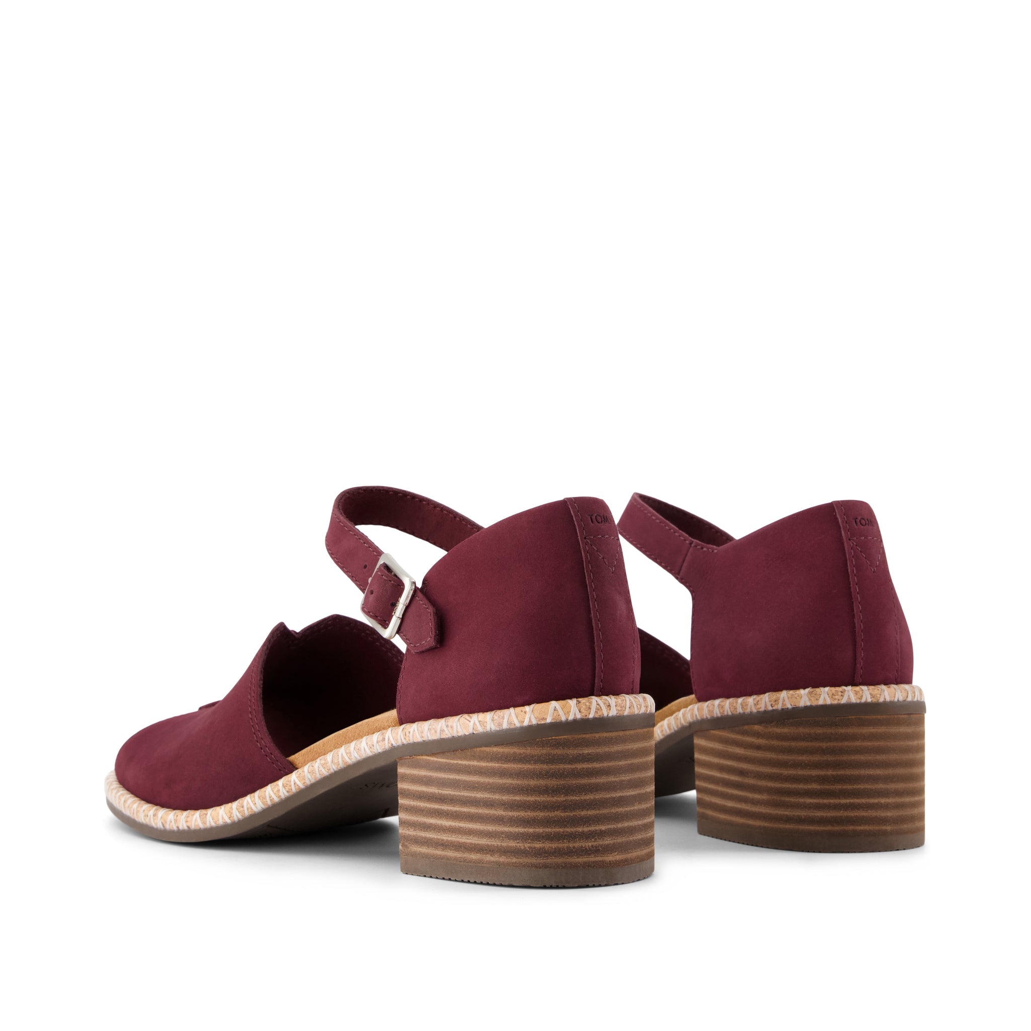 Womens Ines Heel Burgundy Nubuck Leather - Image 3