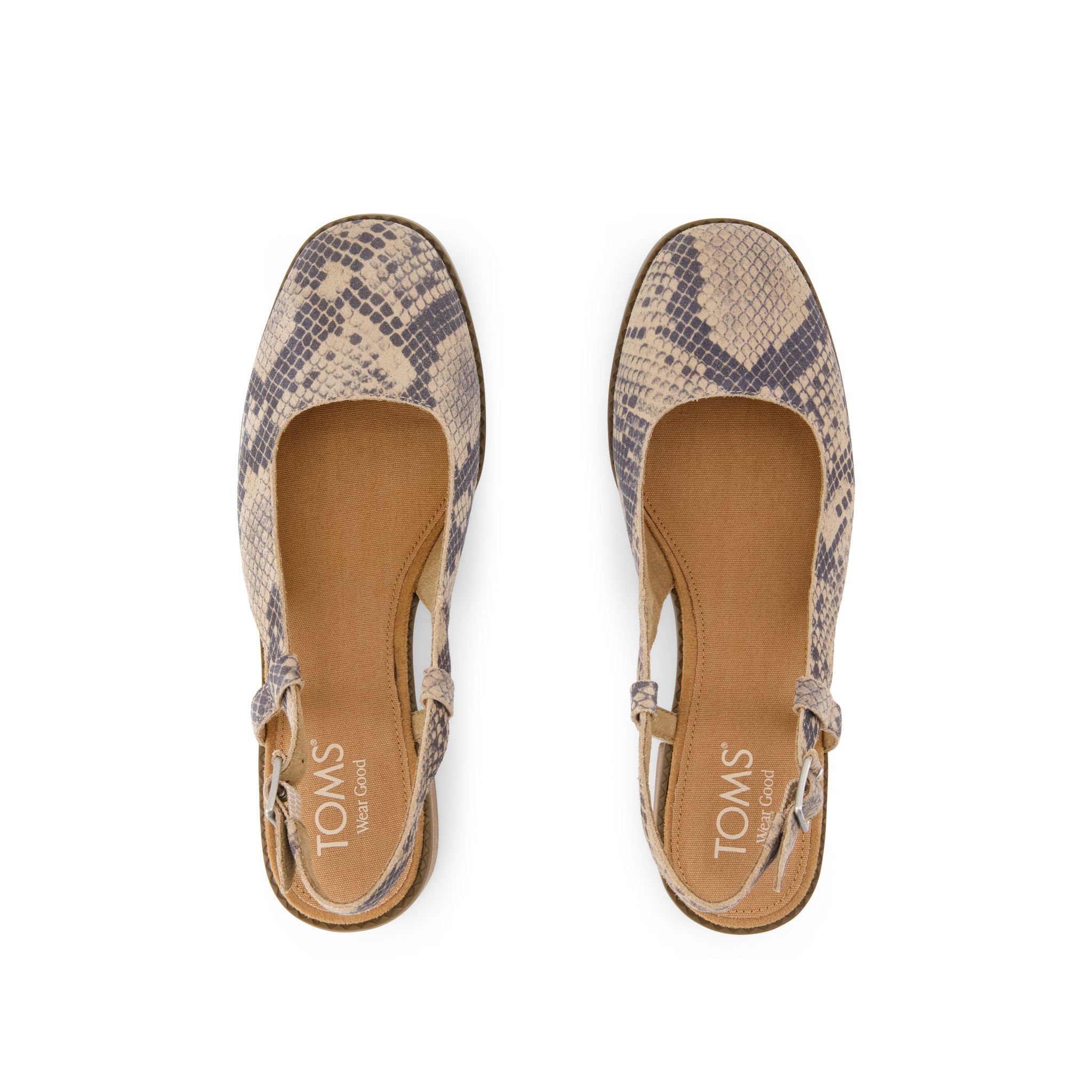 Womens Jaclyn Slingback Heel Taupe Snake Print Suede - Image 5
