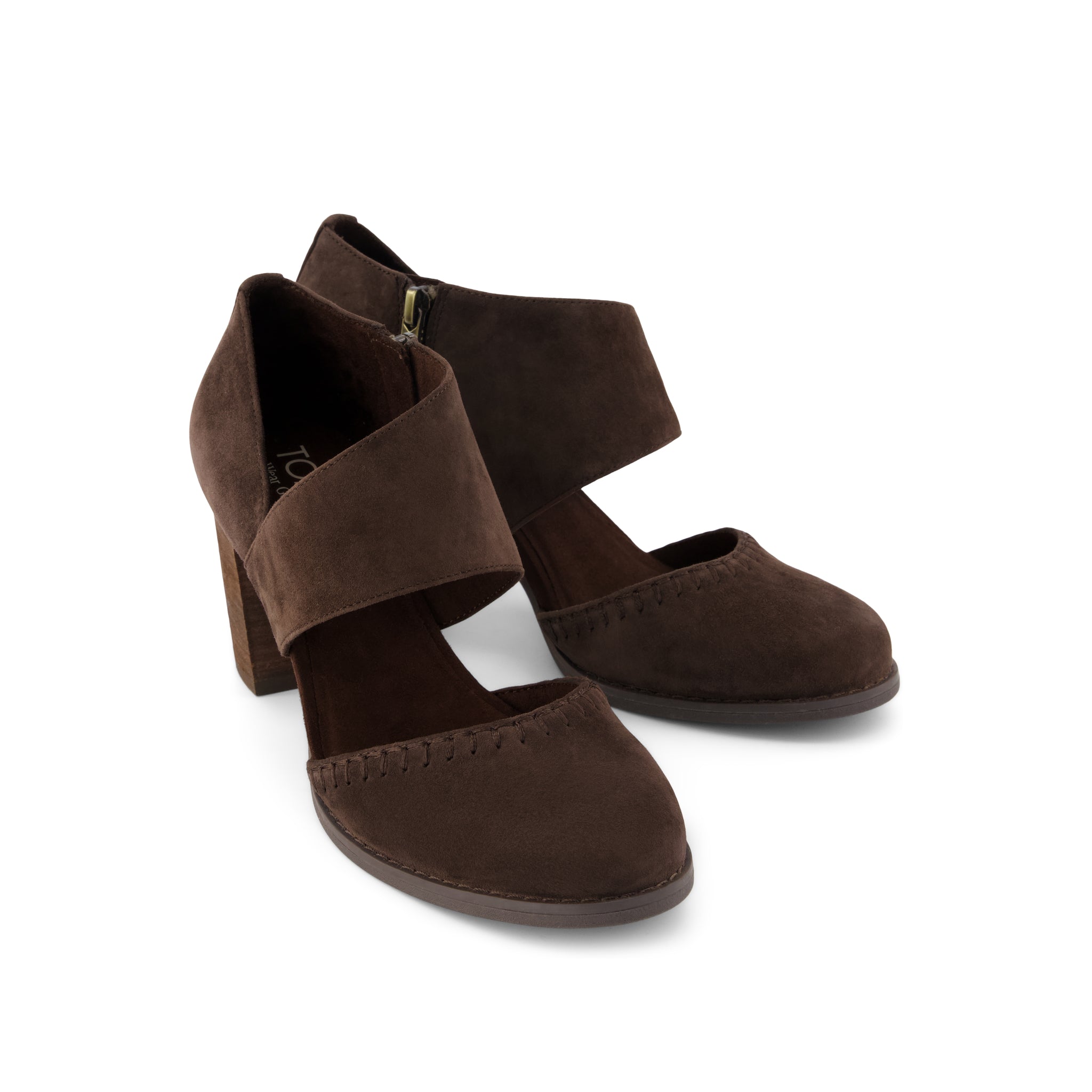 Womens Milan Nova Heel Chocolate Brown Kid Suede - Image 3