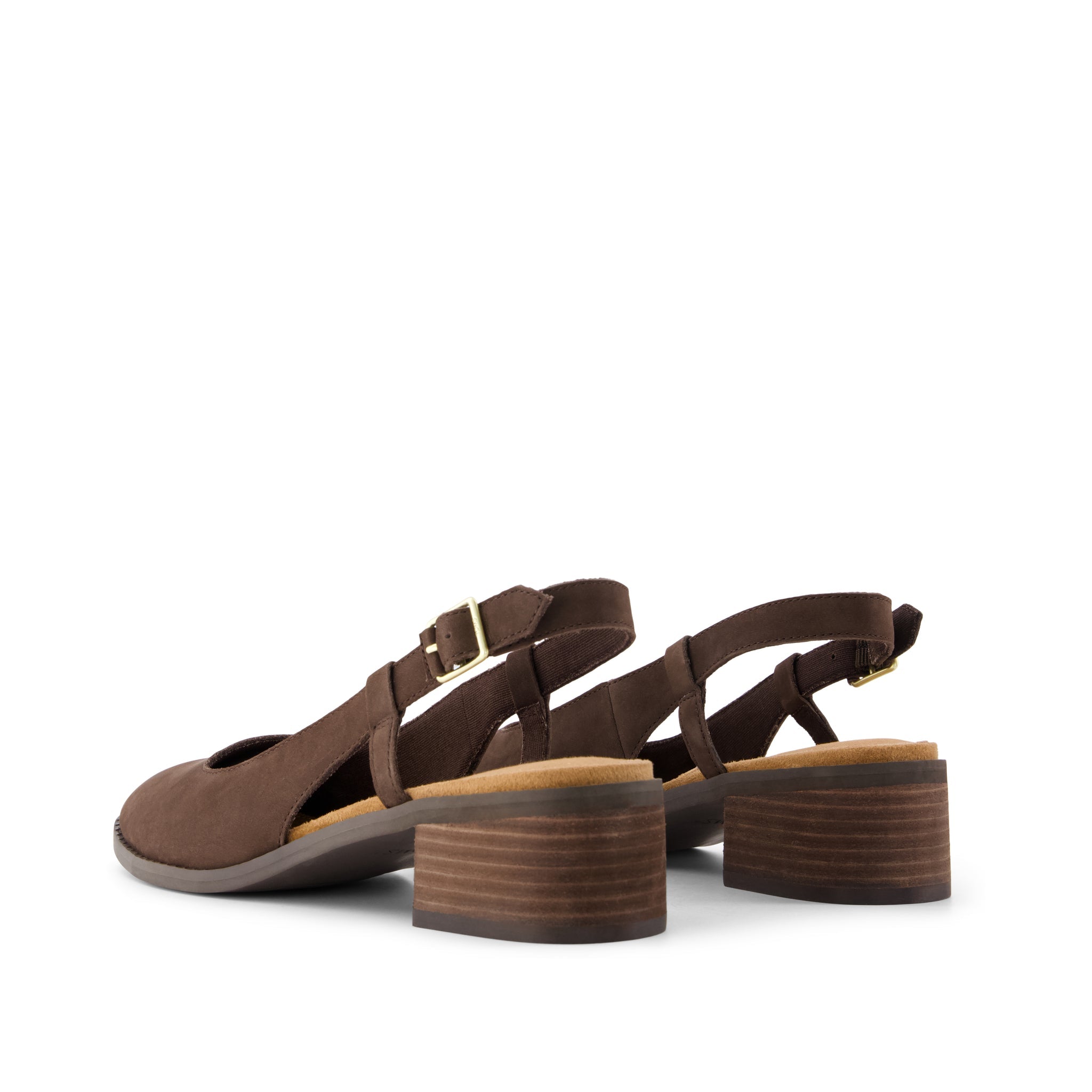 Womens Jaclyn Slingback Heel Chocolate Brown Nubuck Leather - Image 4