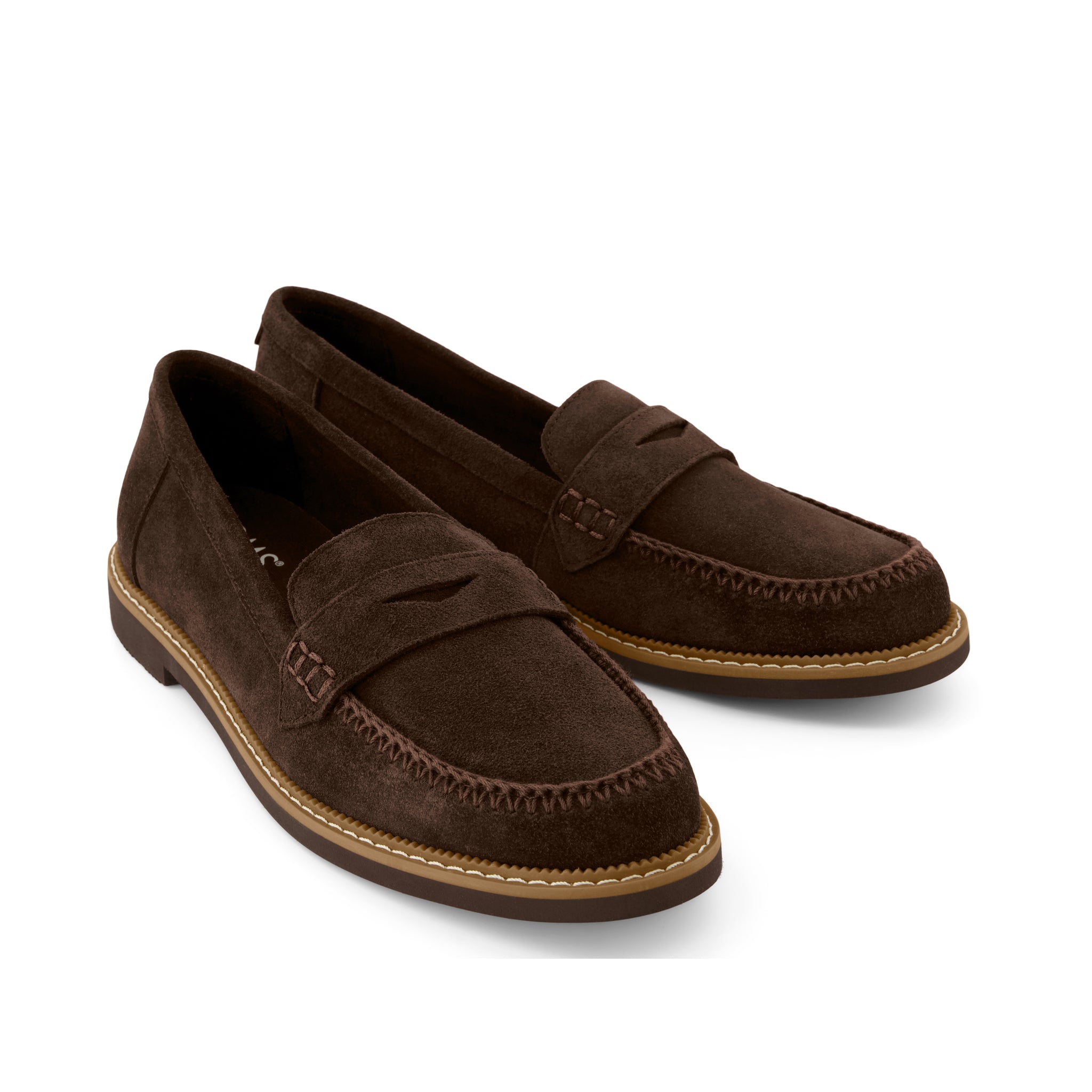 Womens Marie Loafer Chocolate Brown Deco Stich Suede - Image 3