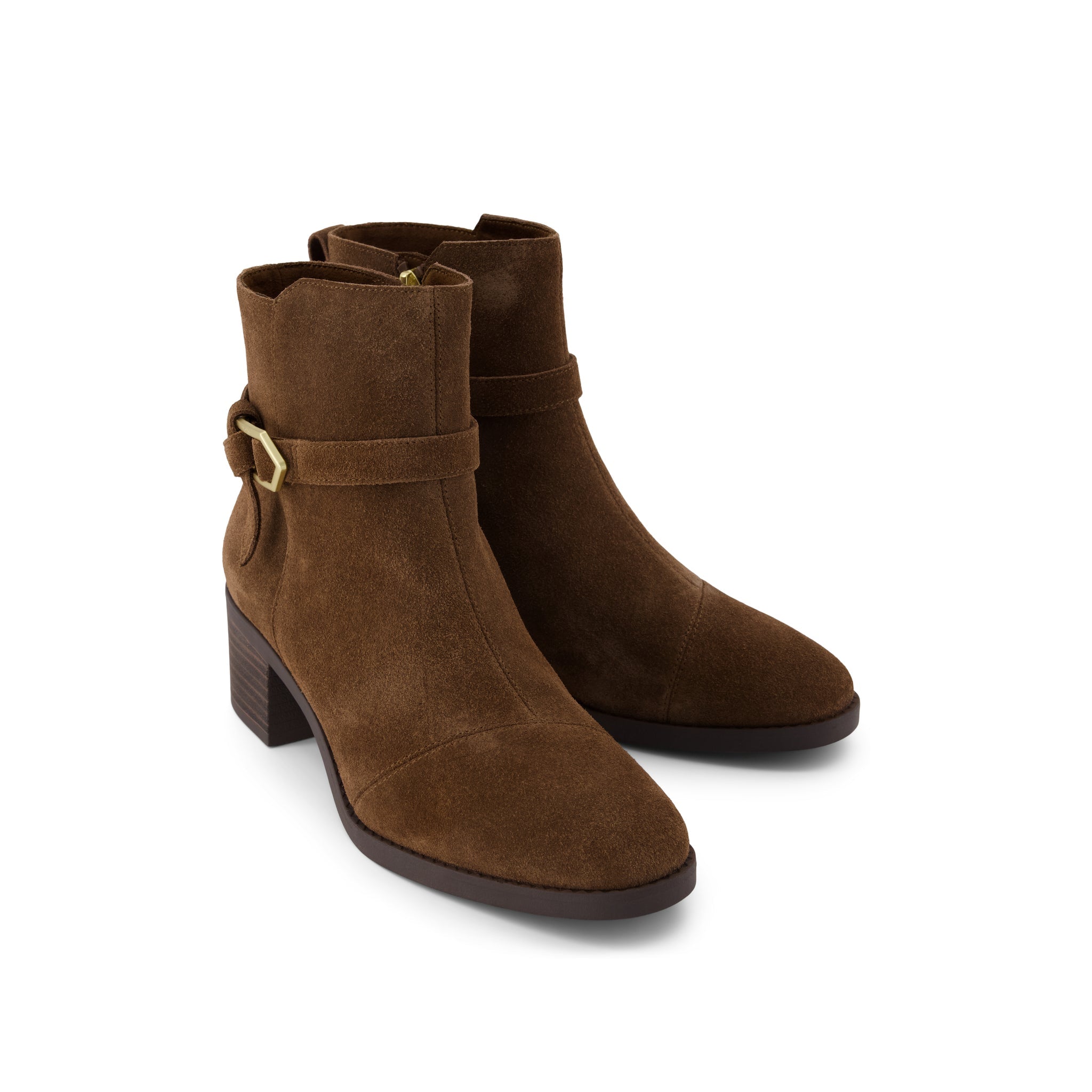 Womens Delilah Buckle Ankle Boot Hot Cocoa Suede - Image 2