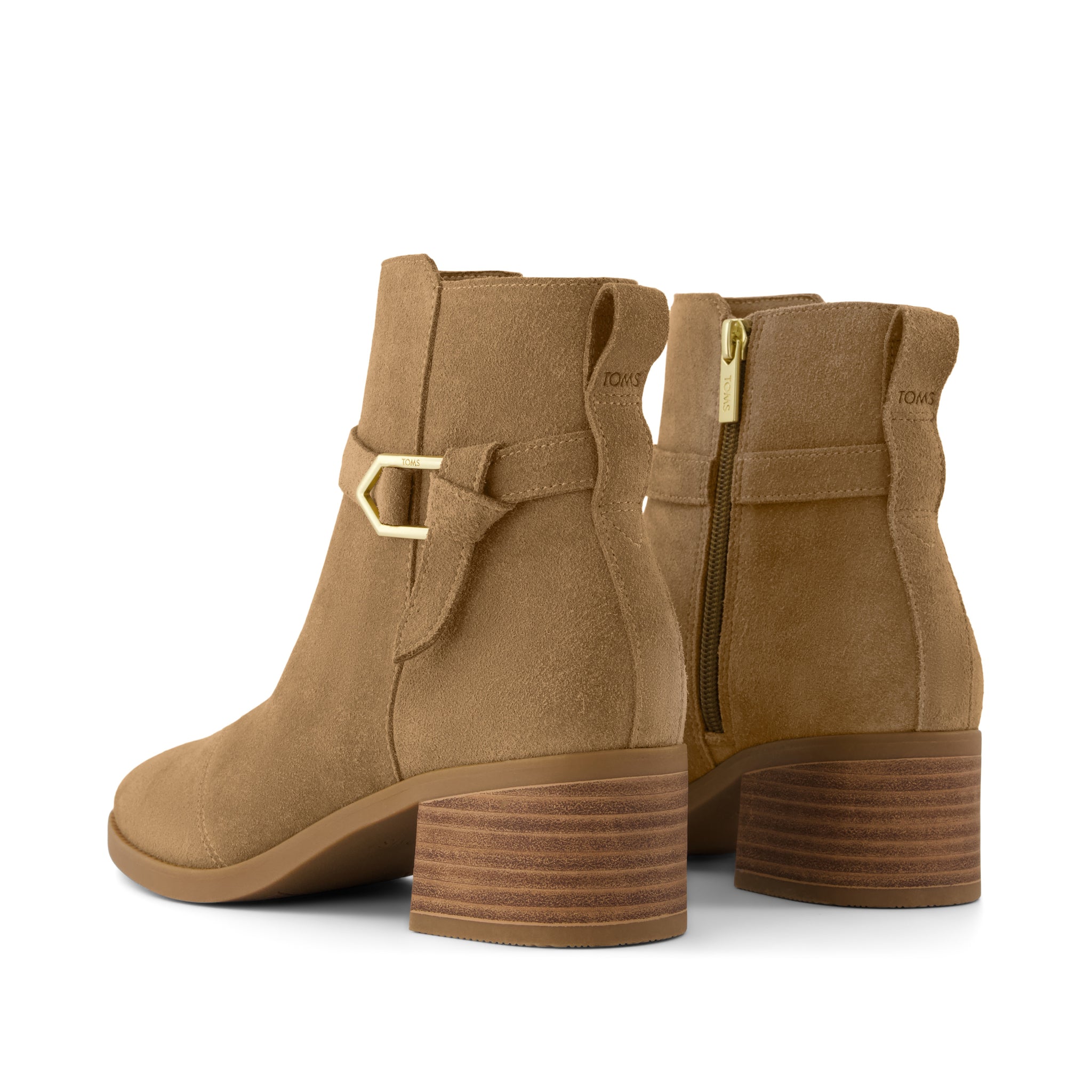 Womens Delilah Buckle Ankle Boot Toffee Suede - Image 3
