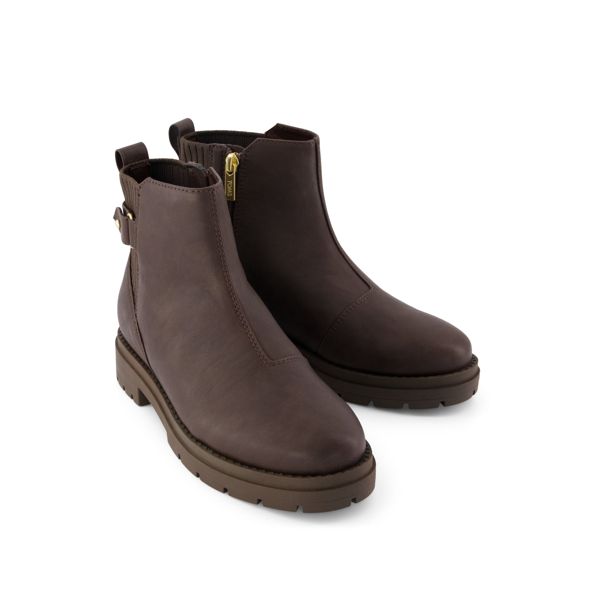 Womens Astrid Boot Water Repellent Chocolate Brown Faux Leather - Image 3