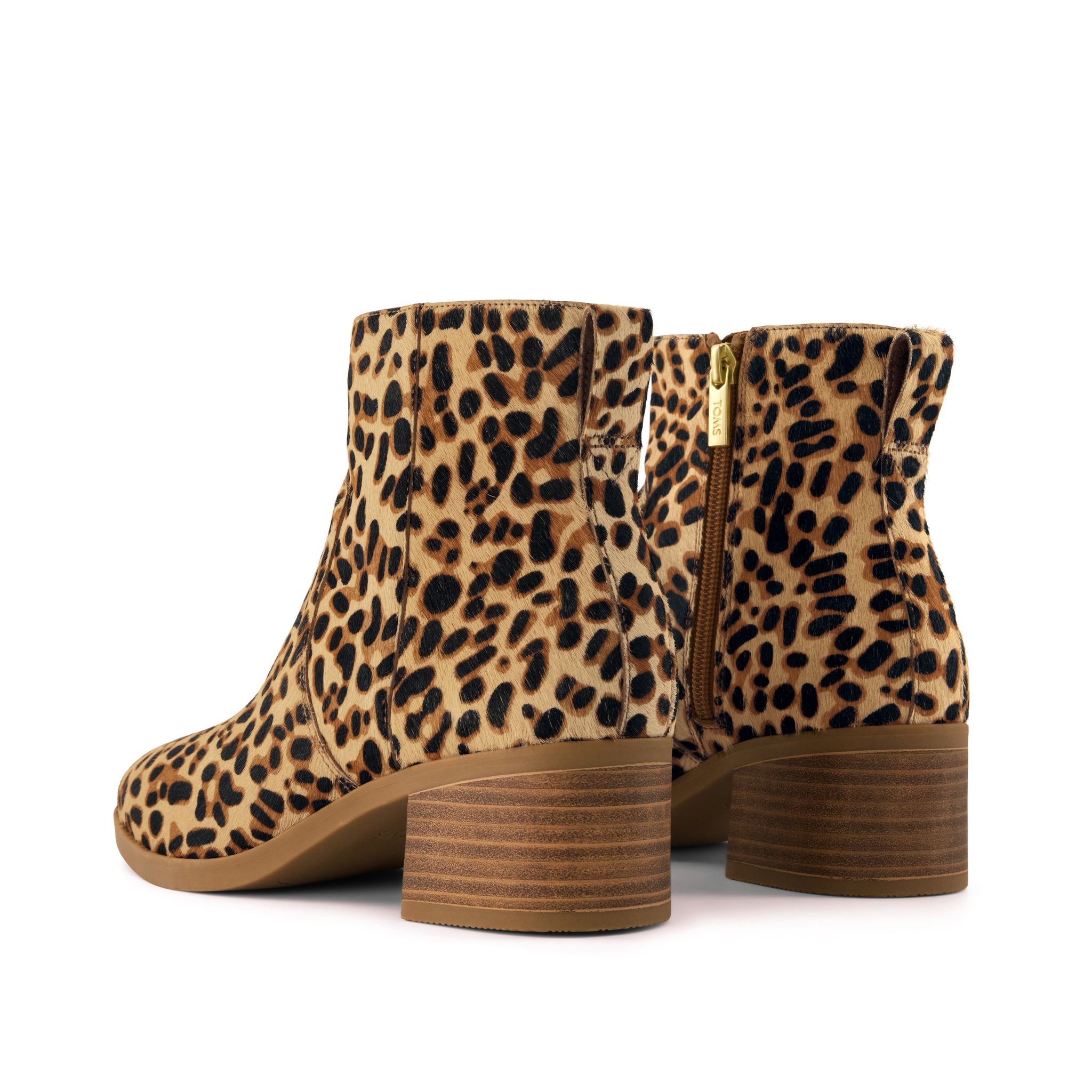 Womens Delilah Heeled Boot Brown Sugar Leopard Print Hair Leather - Image 4