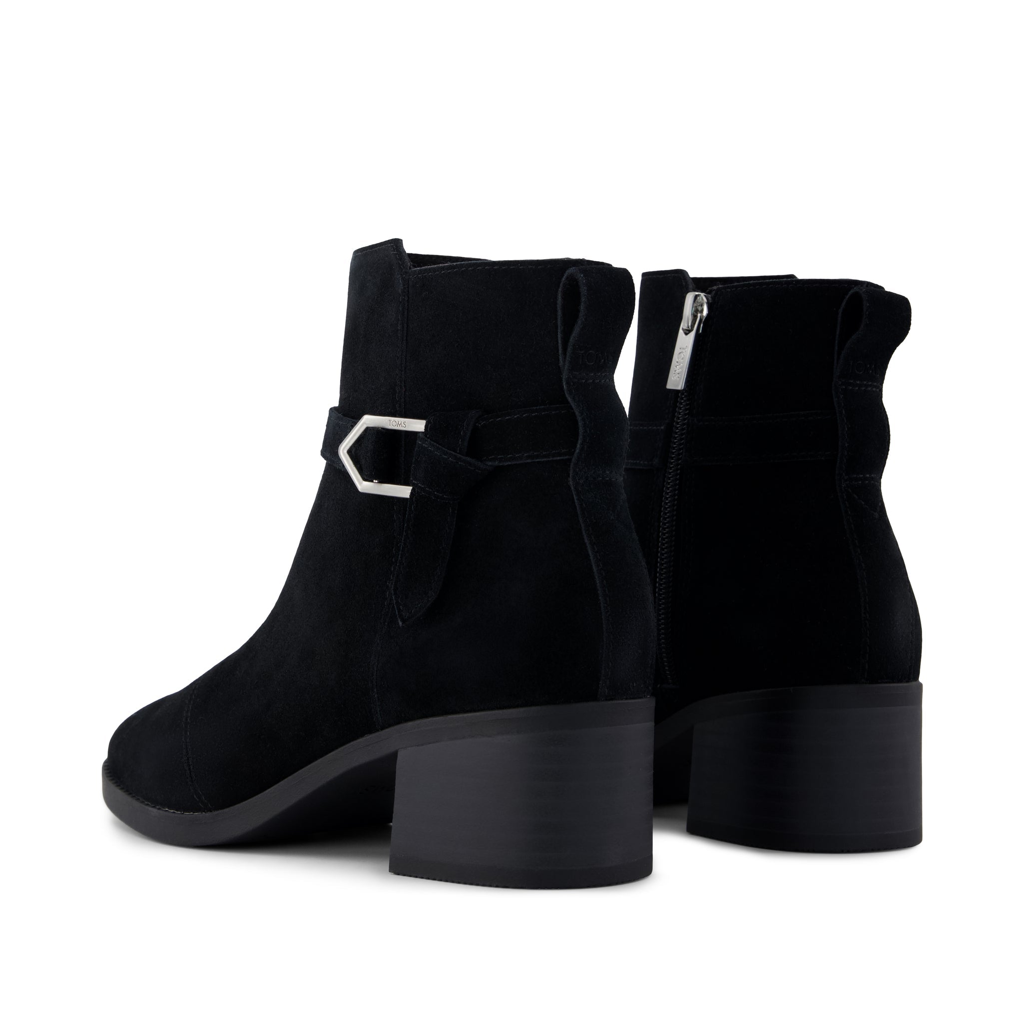 Womens Delilah Buckle Ankle Boot Black Suede - Image 3