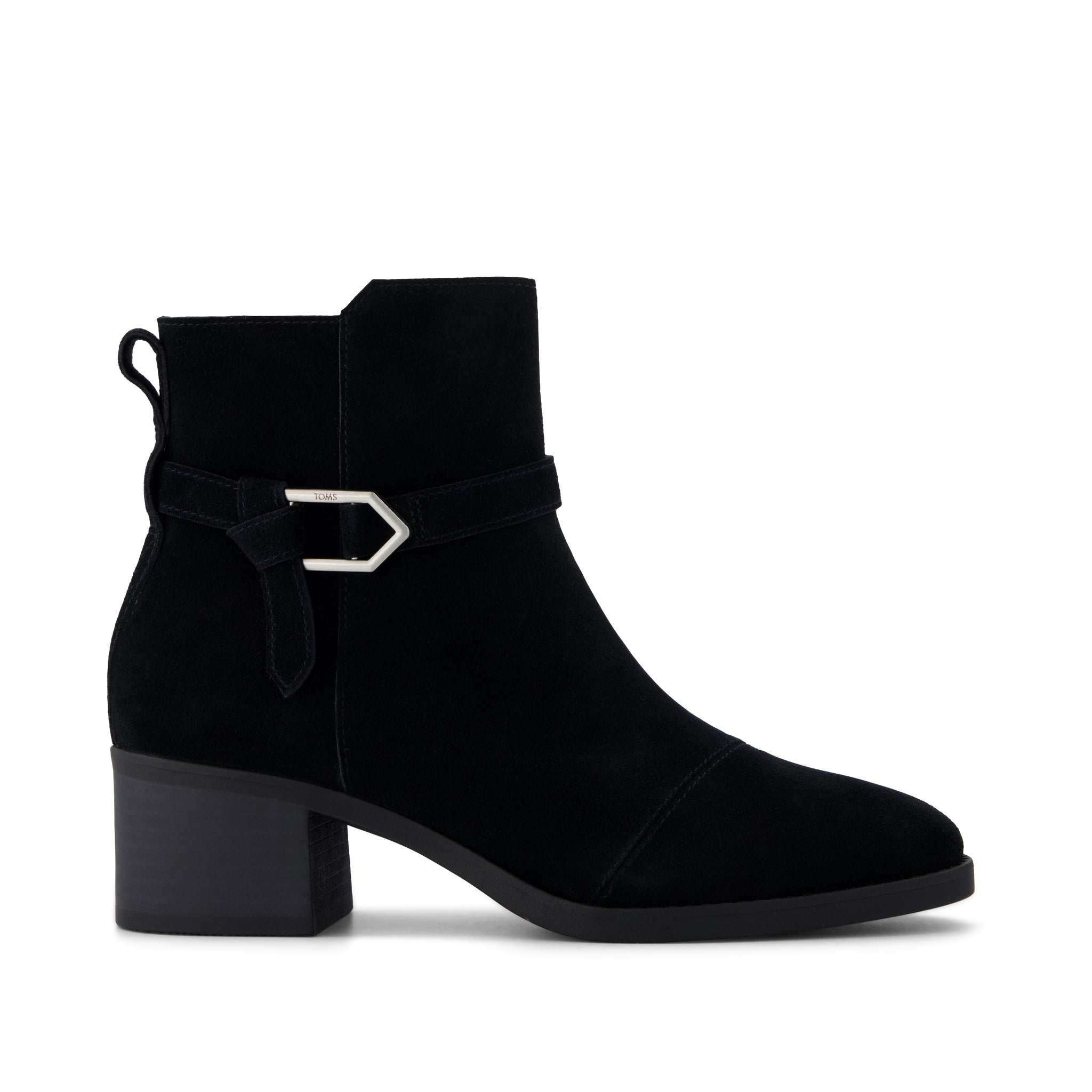 Womens Delilah Buckle Ankle Boot Black Suede
