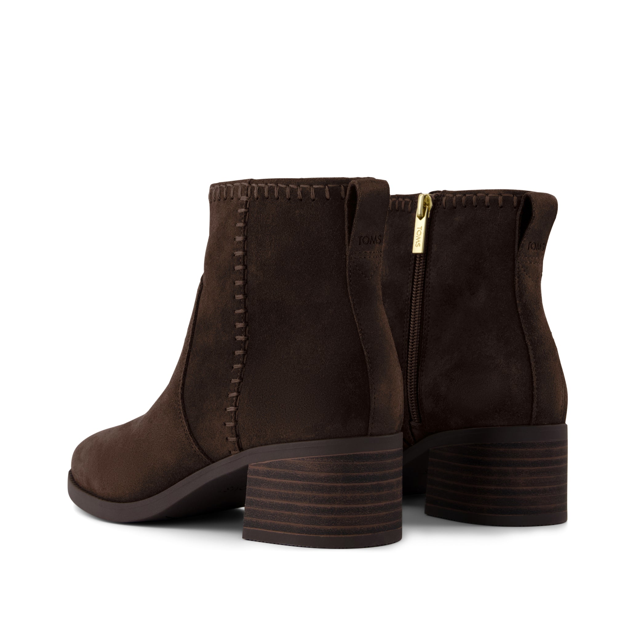 Womens Delilah Heeled Boot Water Repellent Chocolate Brown Suede - Image 4