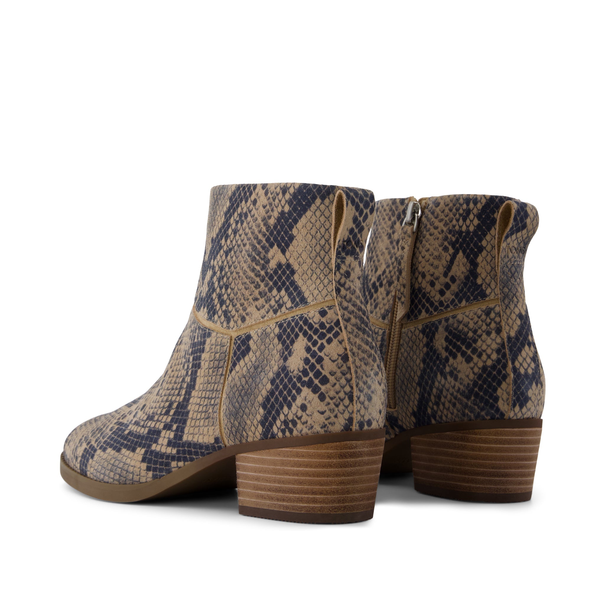 Womens Elia Ankle Boot Taupe Snake Print Suede - Image 3