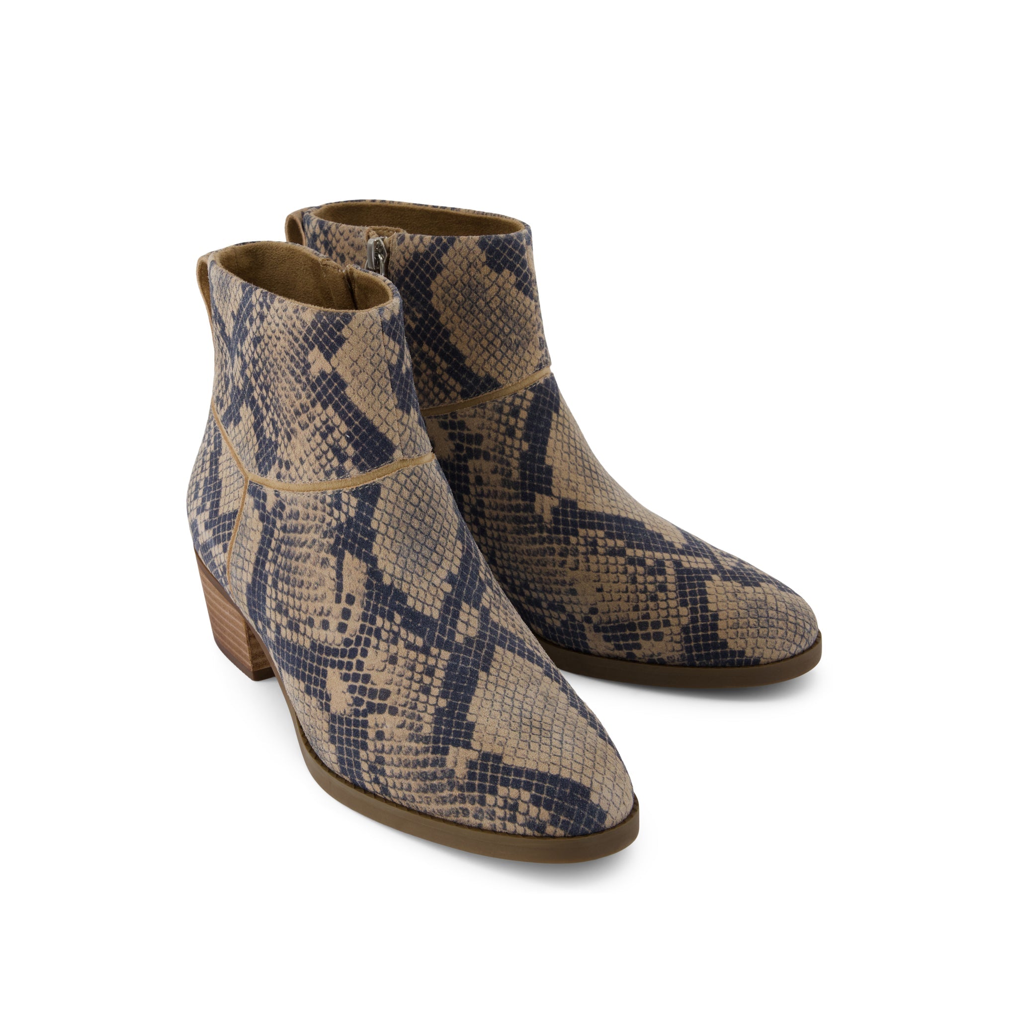 Womens Elia Ankle Boot Taupe Snake Print Suede - Image 2