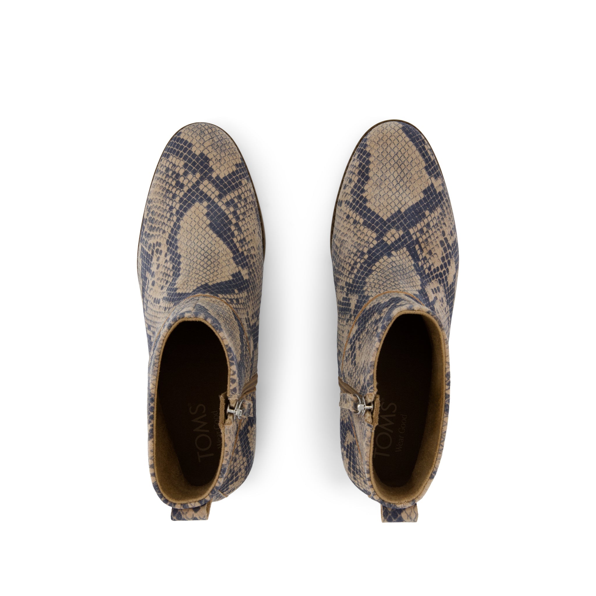 Womens Elia Ankle Boot Taupe Snake Print Suede - Image 5