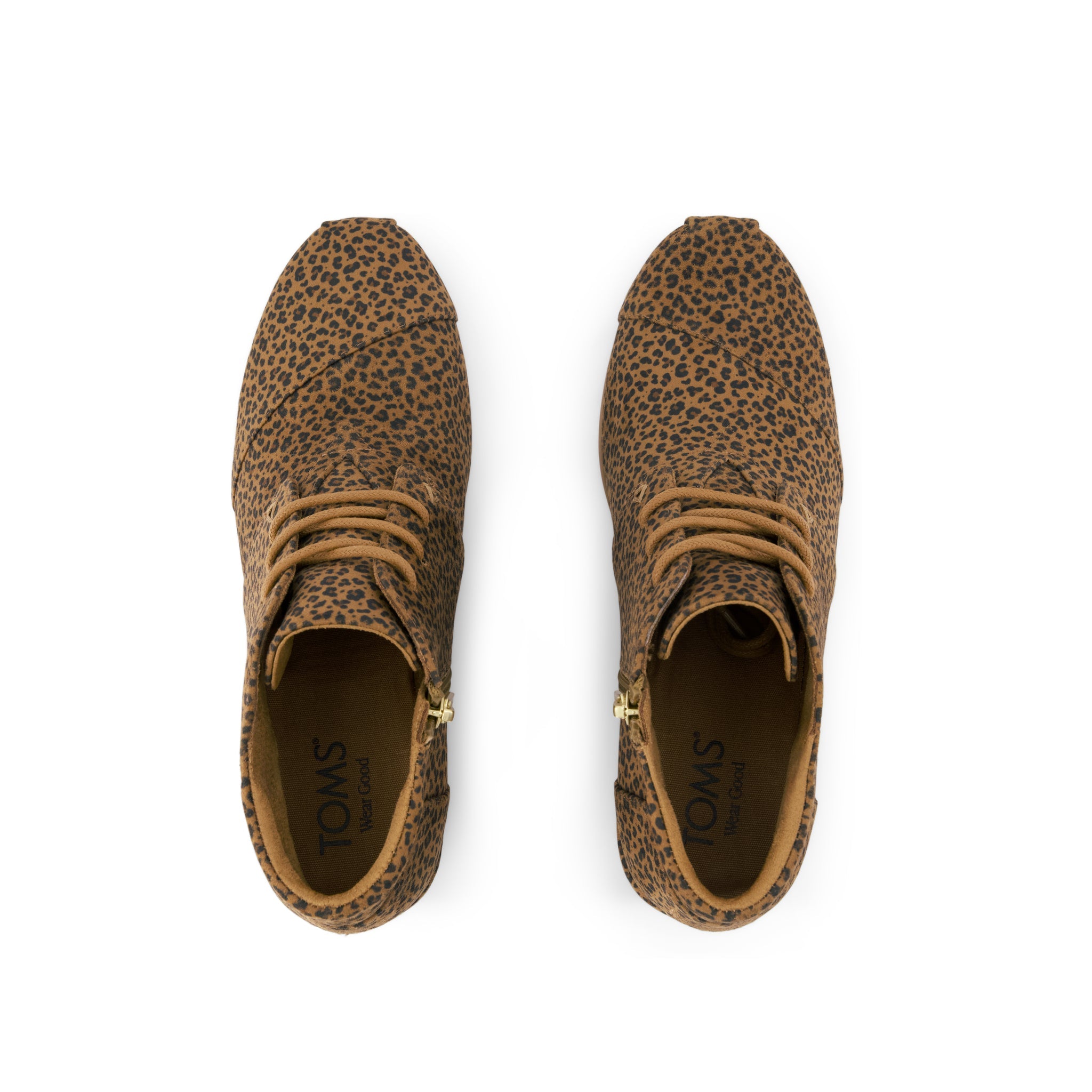 Womens Desert Wedge Ankle Bootie Toffee Micro Leopard Print - Image 6