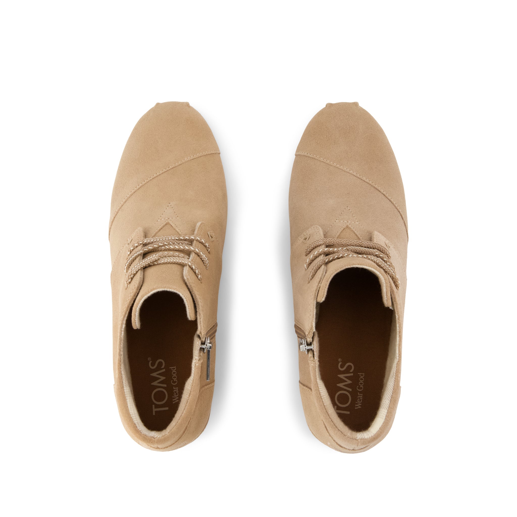 Womens Desert Wedge Ankle Bootie Taupe Suede - Image 5