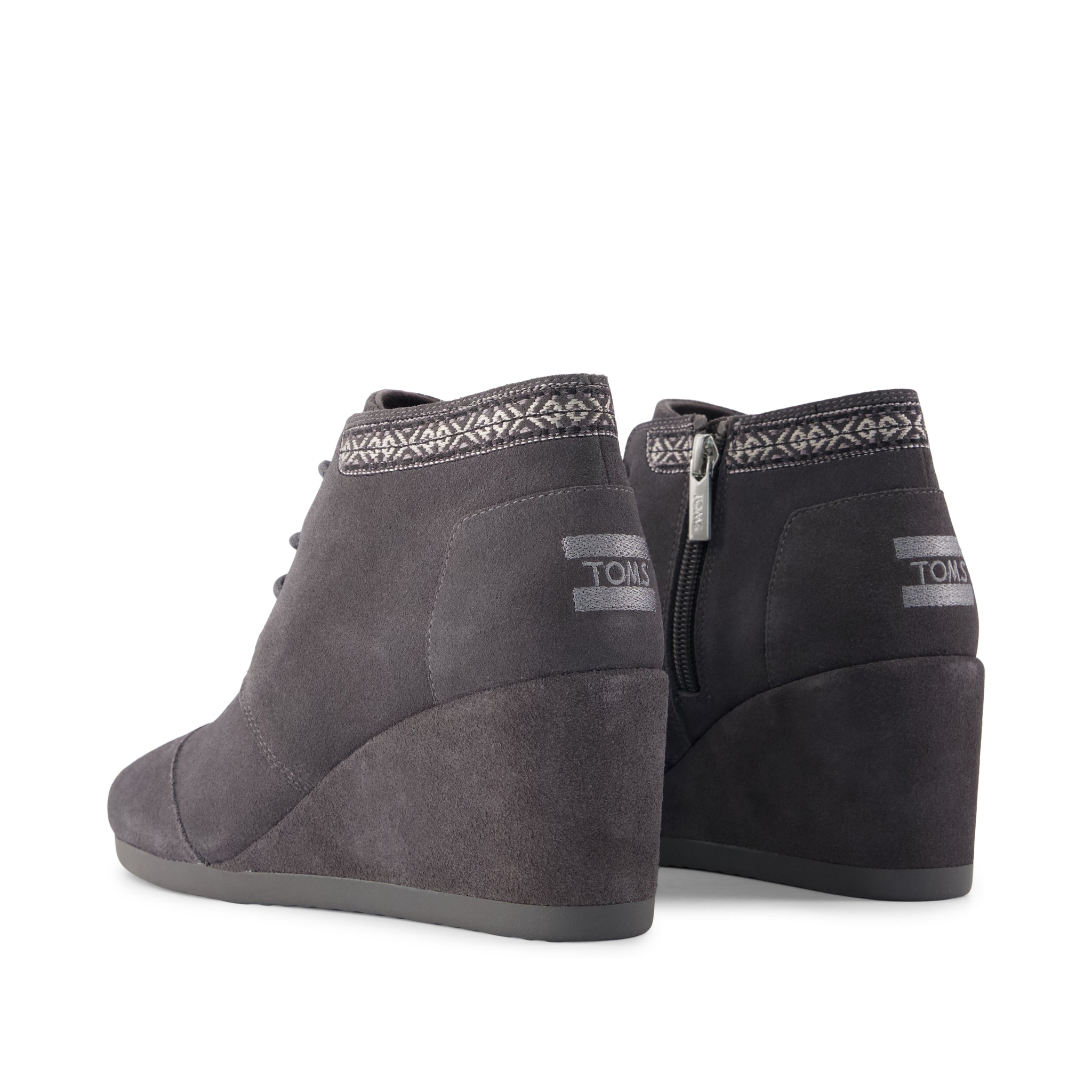 Womens Desert Wedge Ankle Bootie Forged Iron Suede - Image 3