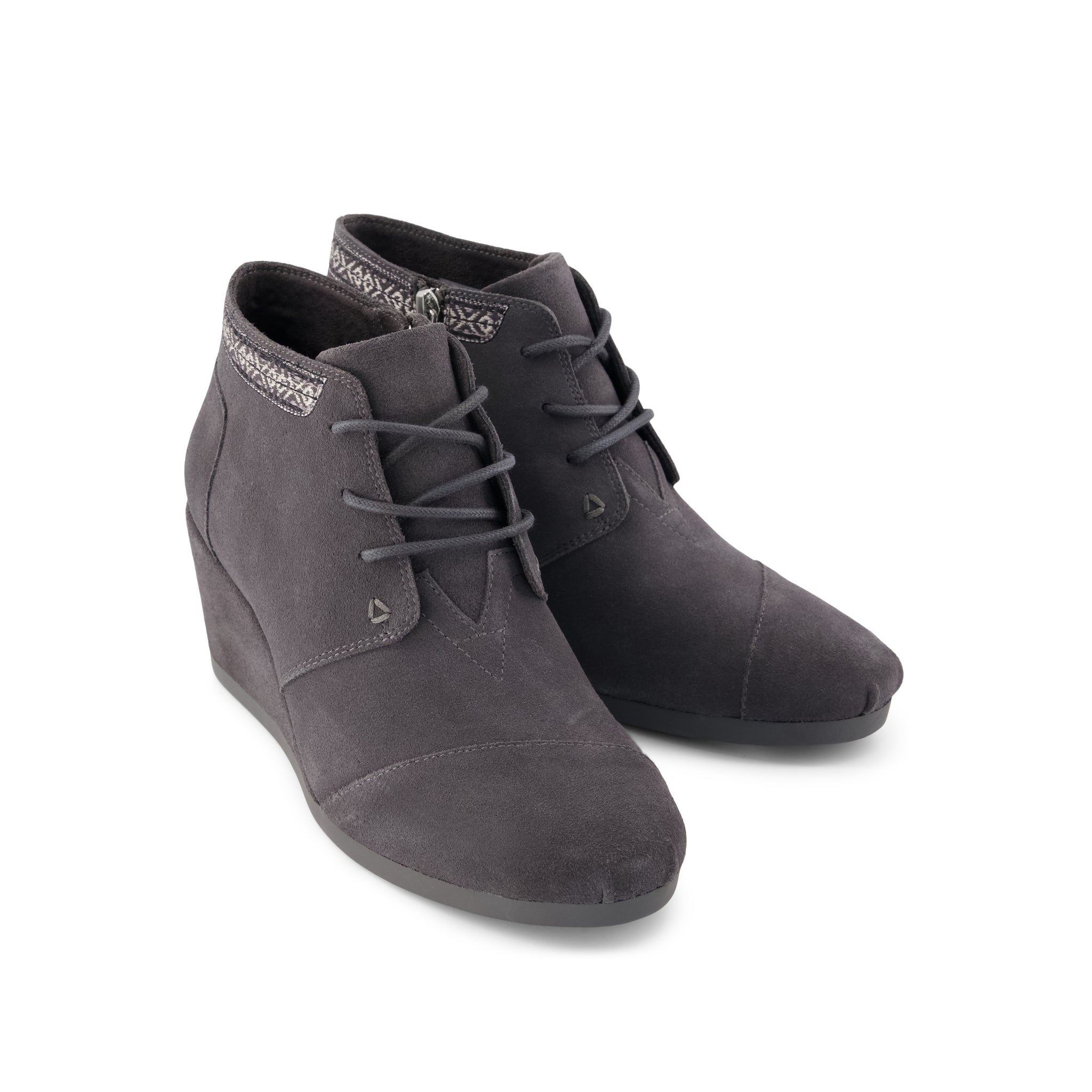 Womens Desert Wedge Ankle Bootie Forged Iron Suede - Image 2