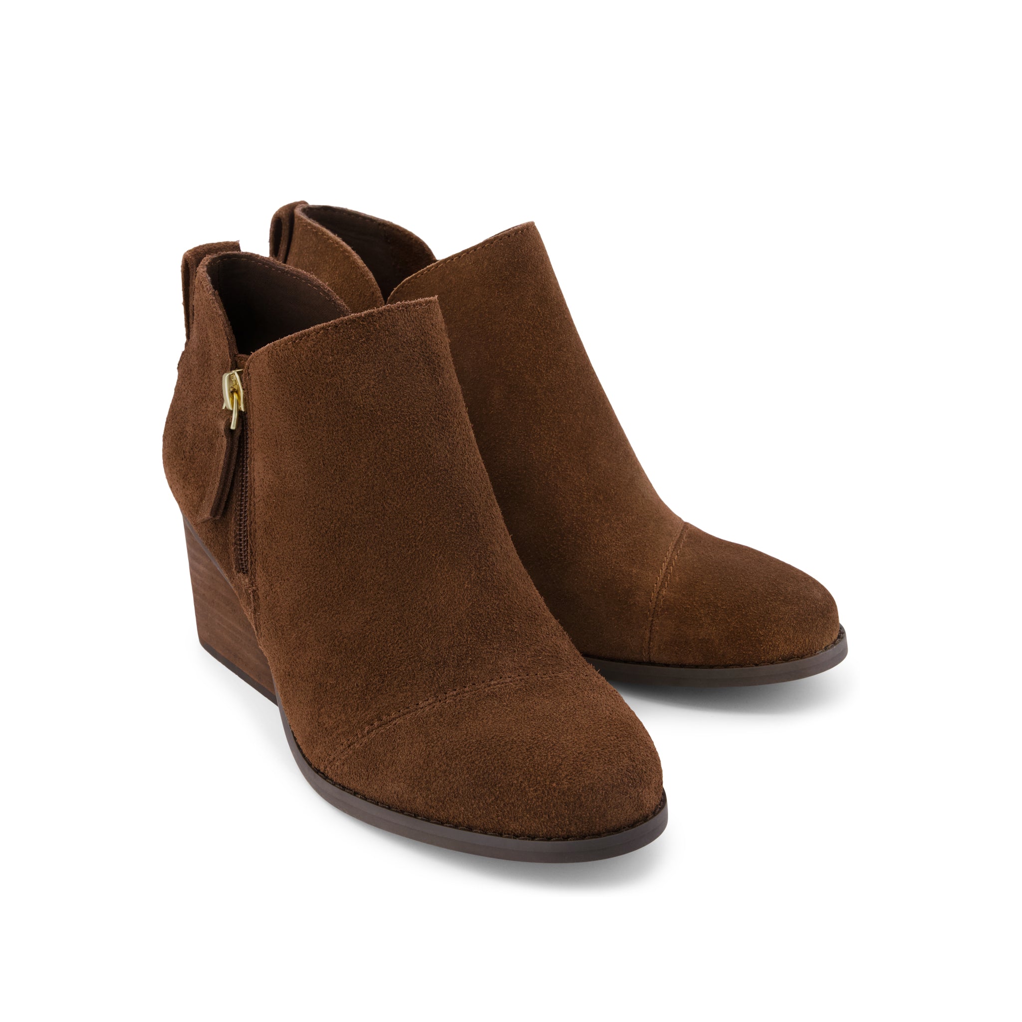 Womens Goldie Wedge Ankle Bootie Hot Cocoa Suede - Image 3