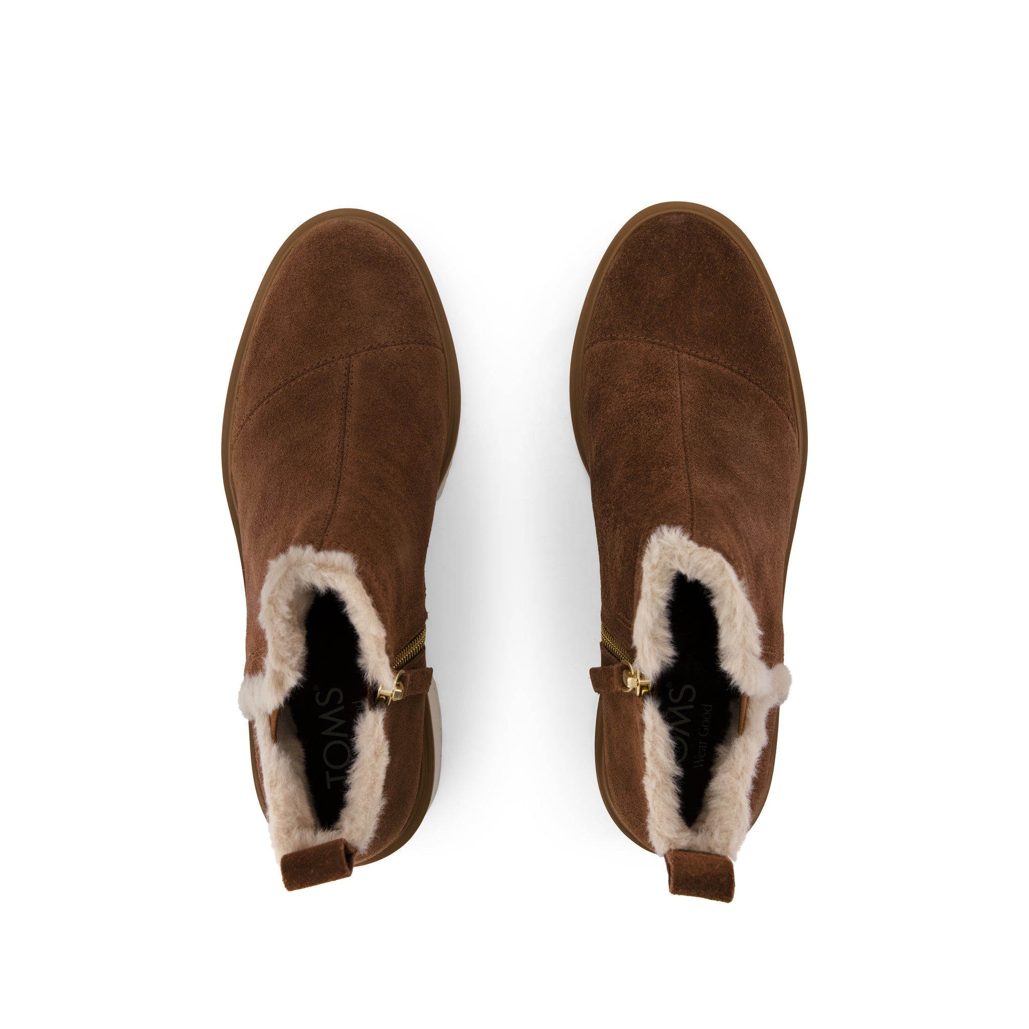 Womens Maude Wedge Boot Hot Cocoa Suede w/ Faux Fur - Image 5
