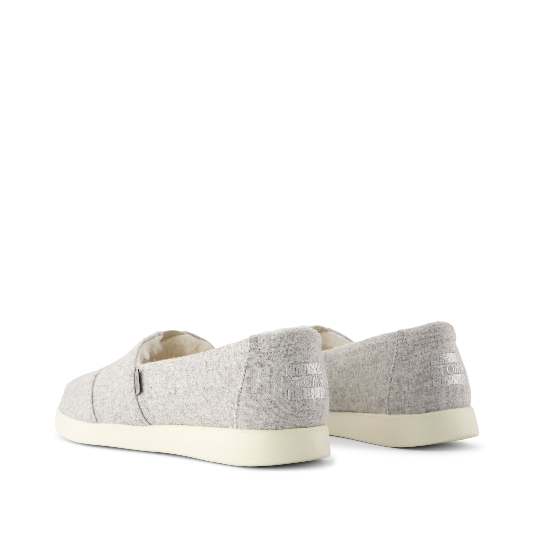 Womens Alpargata Plus Light Grey Heathered Tweed w/ Faux Fur - Image 3