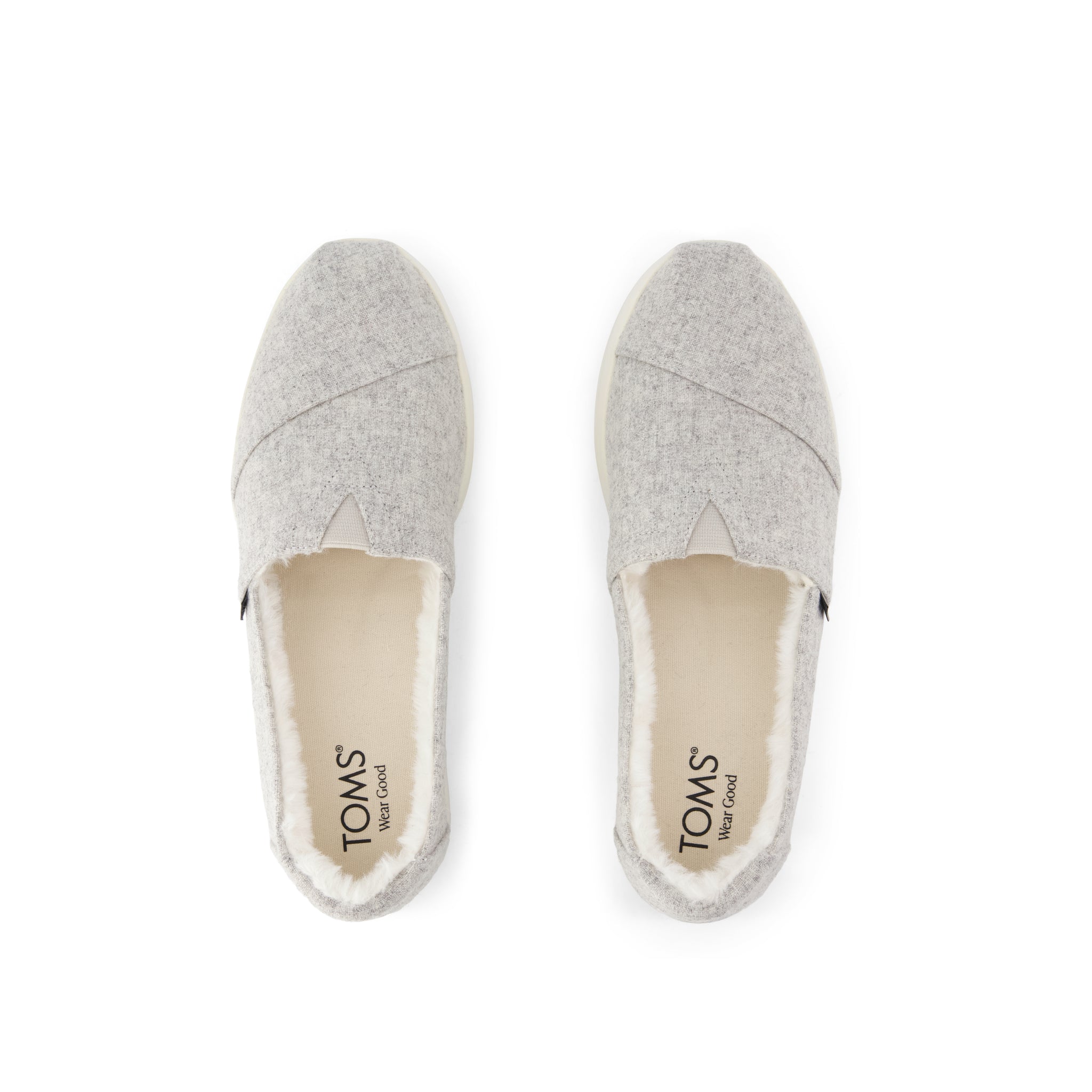 Womens Alpargata Plus Light Grey Heathered Tweed w/ Faux Fur - Image 5