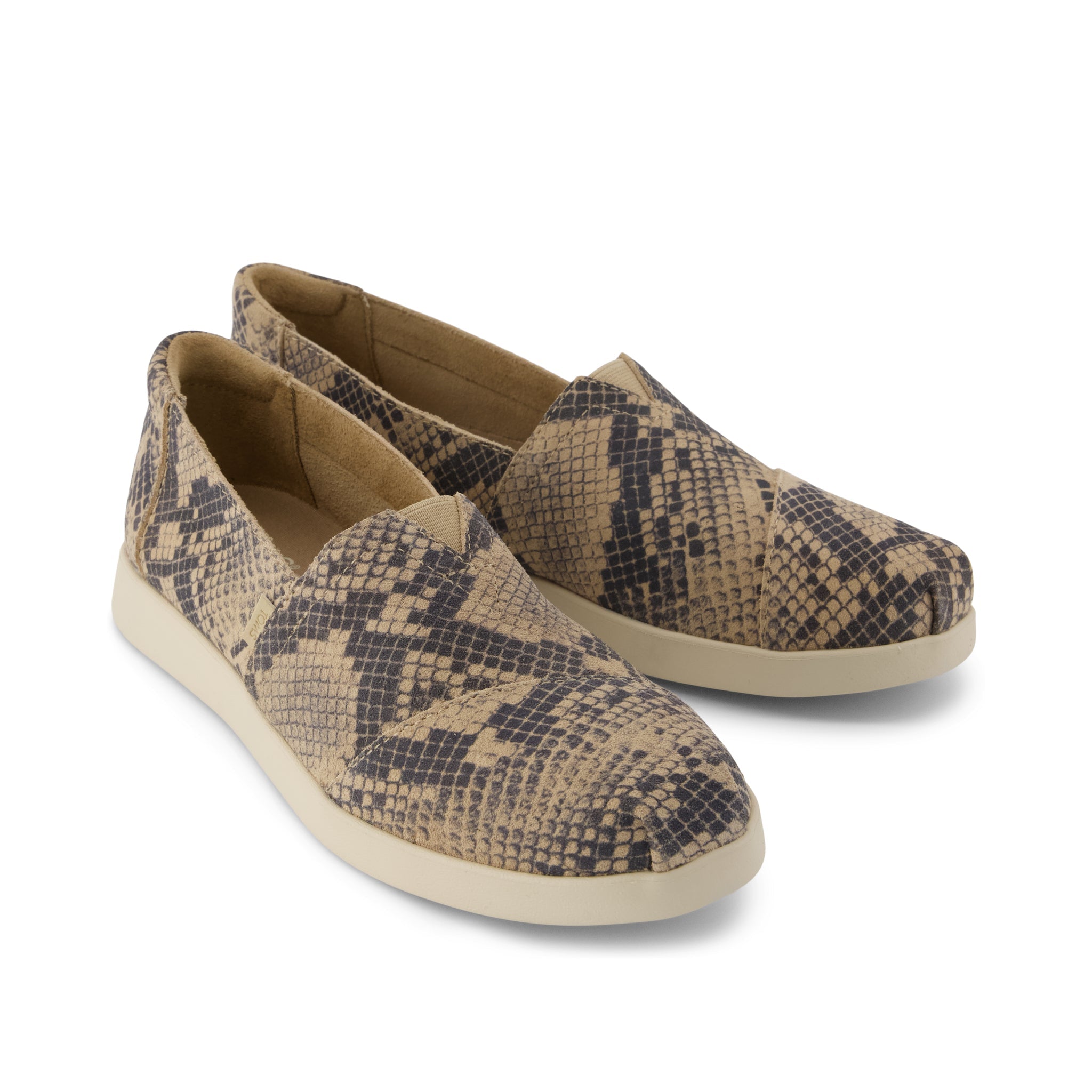 Womens Alpargata Plus Taupe Snake Print Suede - Image 3