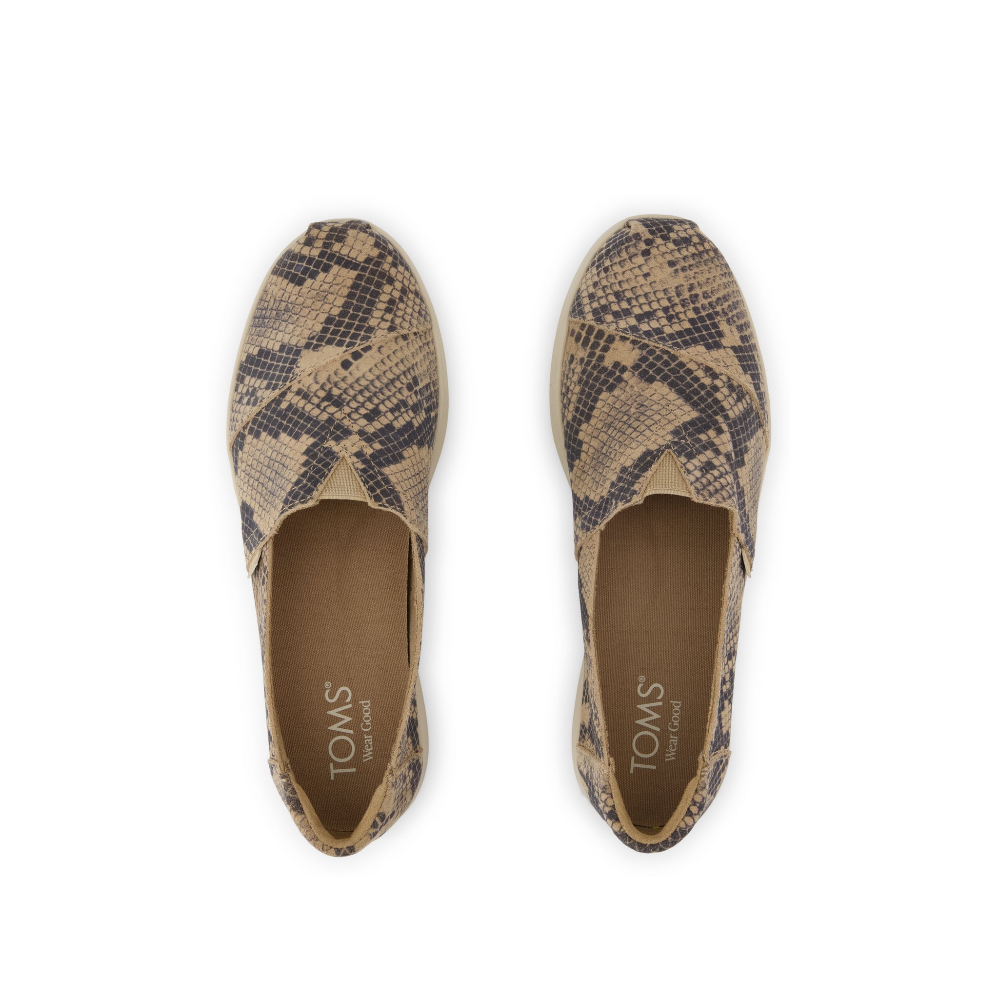 Womens Alpargata Plus Taupe Snake Print Suede - Image 6