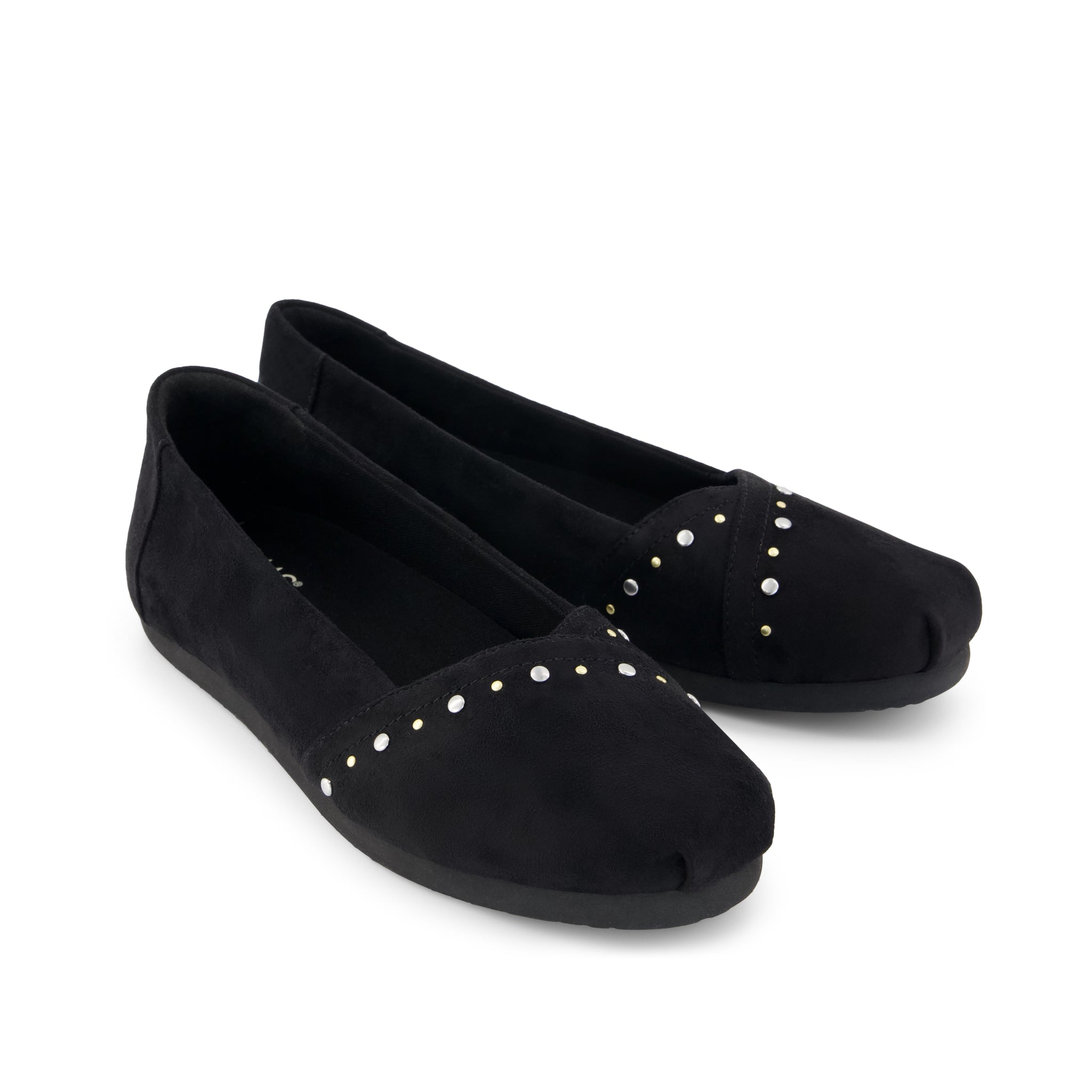 Womens Alpargata Ballet Flat Black Microsuede - Image 3