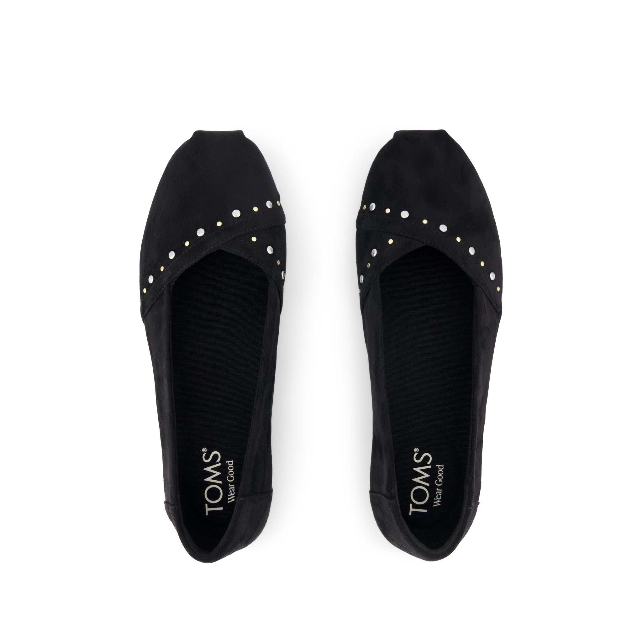 Womens Alpargata Ballet Flat Black Microsuede - Image 6