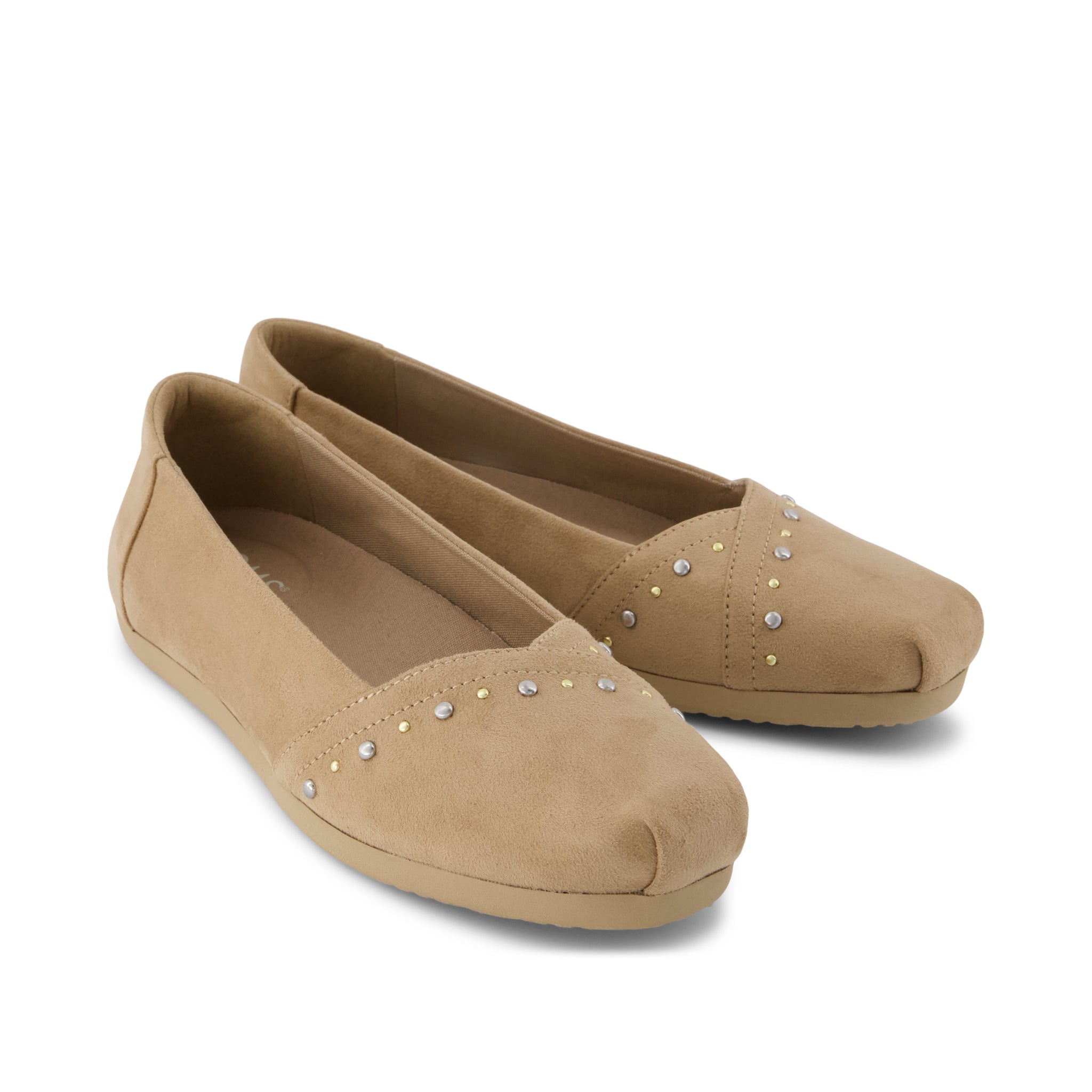 Womens Alpargata Ballet Flat Taupe Microsuede - Image 3